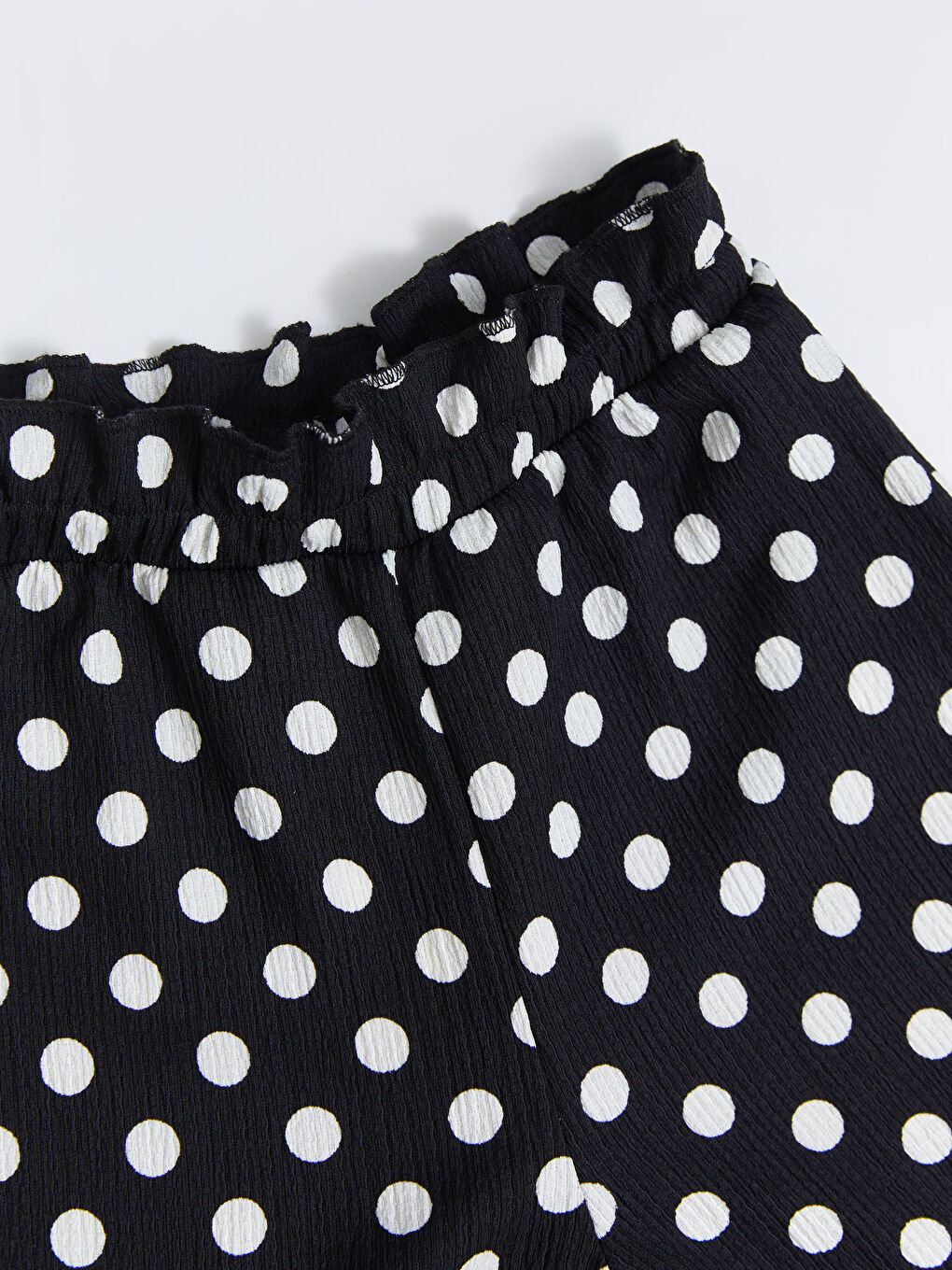 Siyah Beli Lastikli Puantiyeli Kız Çocuk Pantolon-2