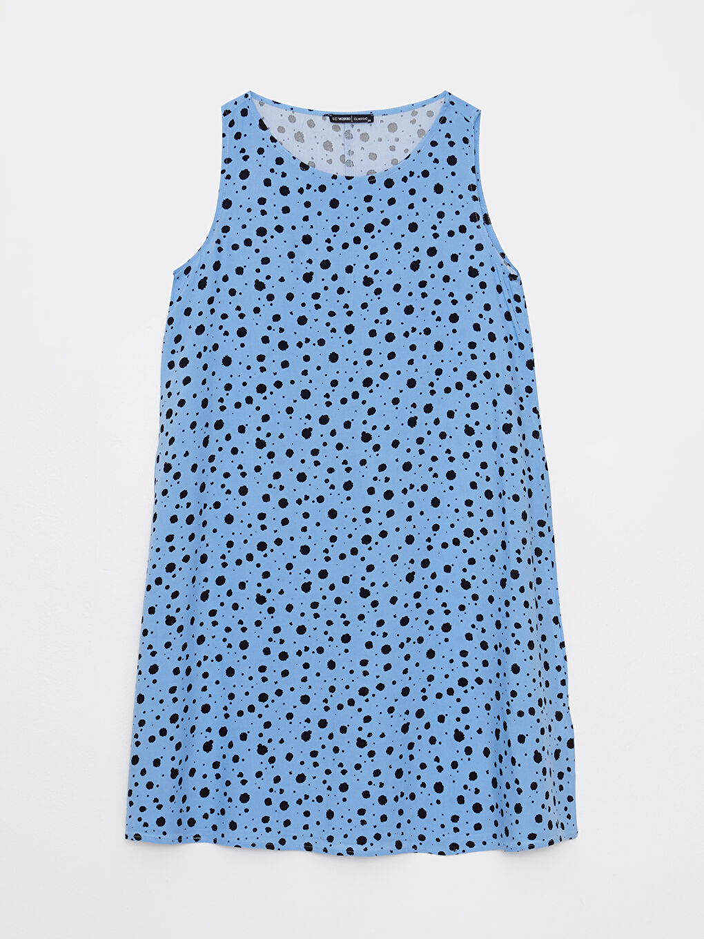 Robe pour Femmes en Viscose à Motifs sans Manches à Coupe A avec Col Rond-5