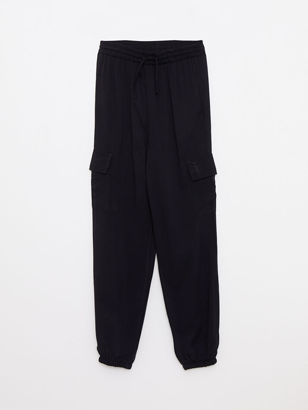 Basic Viscose Girl Jogger Trousers With Waist Elastic