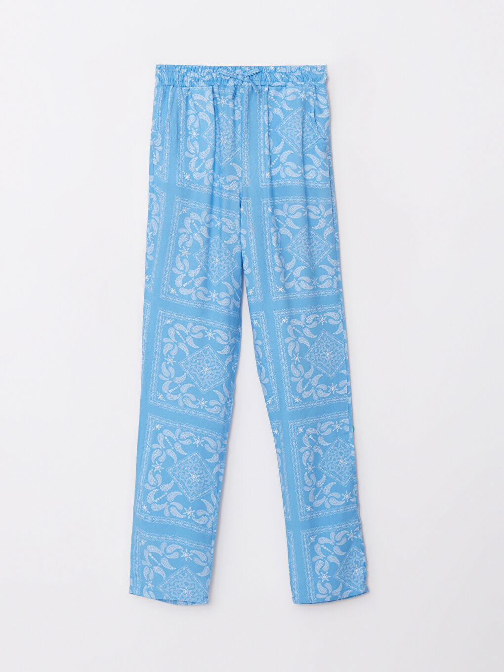 Pantalone za devojčice od viskoze sa štampanim dezenom i elastičnim strukom