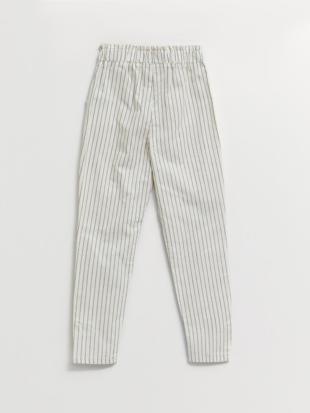 Elastic Waist Striped Gabardine Girl Trousers-1