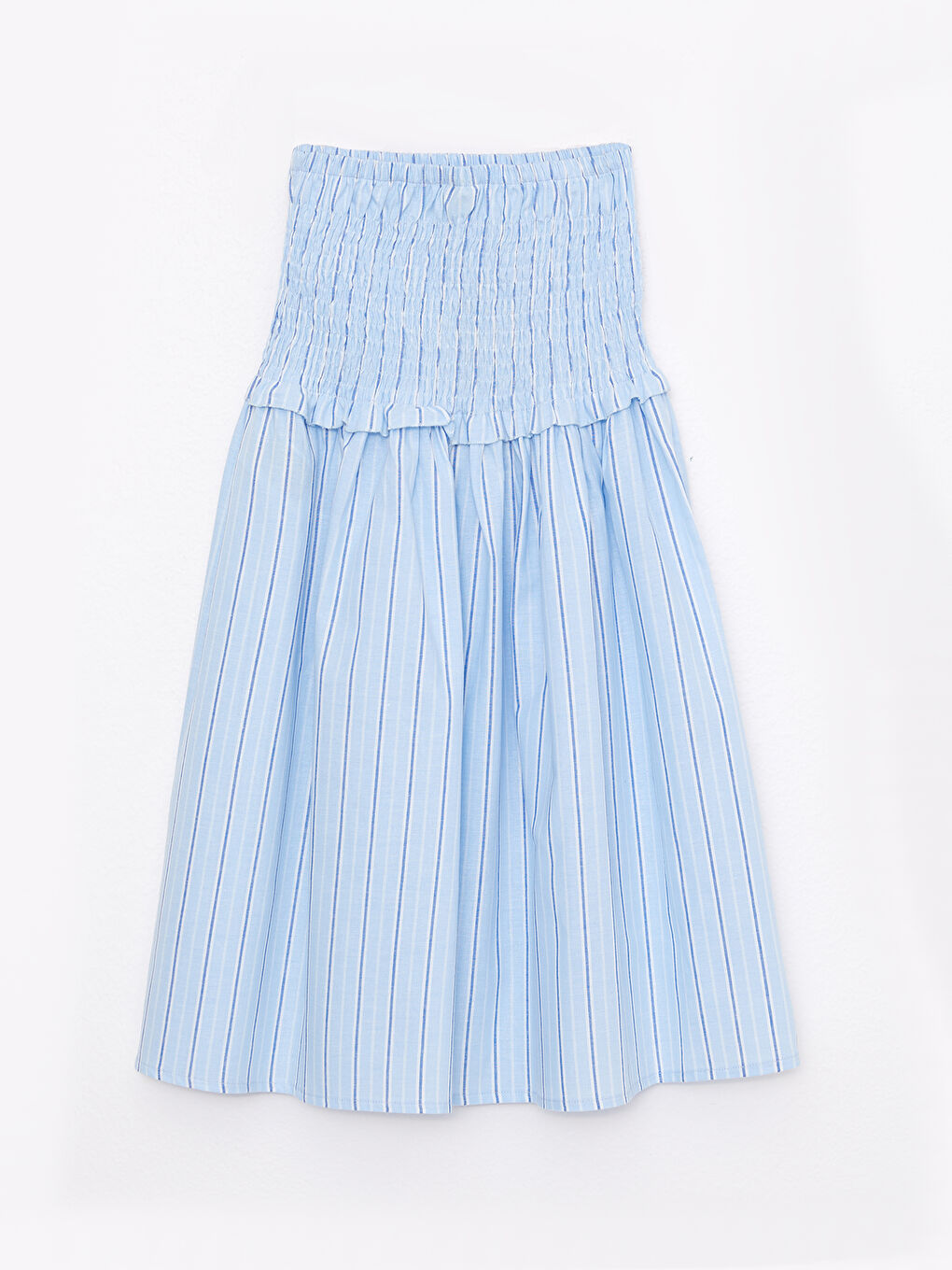 Jupe Fille en Popeline Rayée à Taille Élastique-1