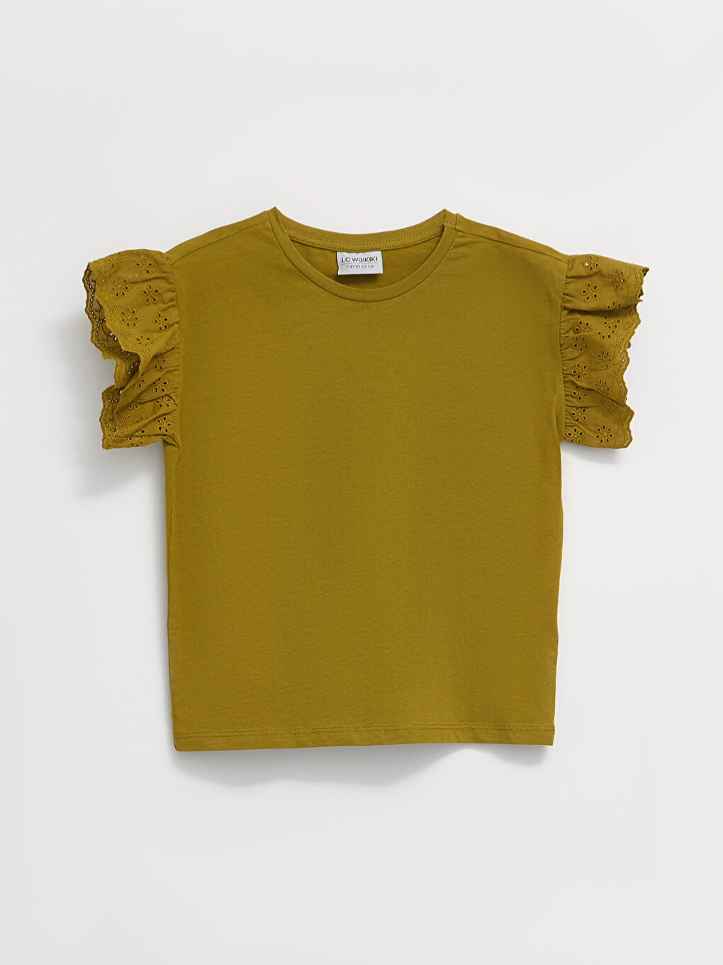 Crew Neck Basic Short Sleeve Cotton Girls' Blouse