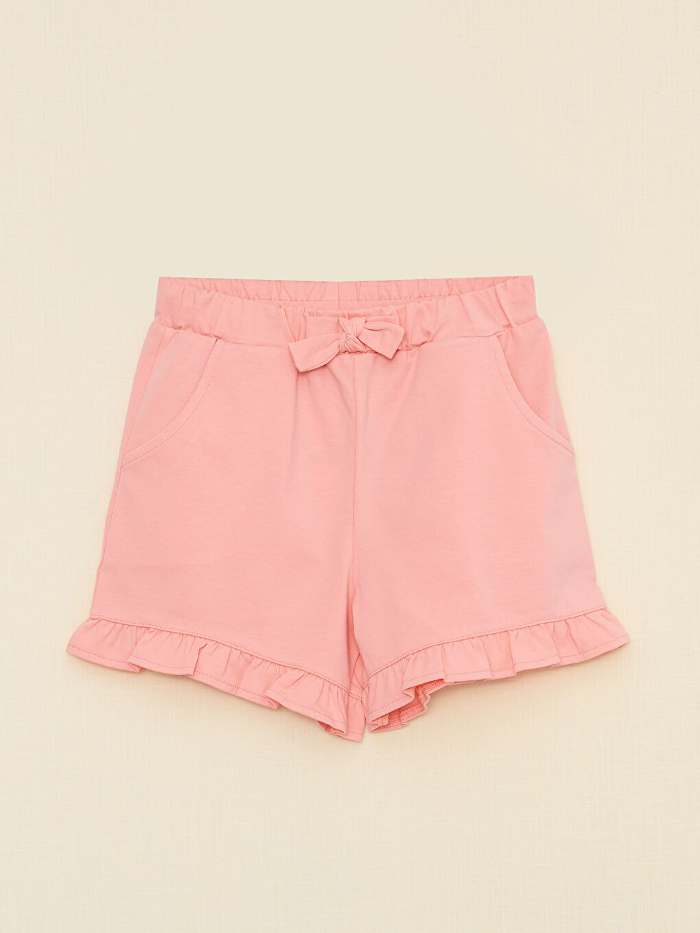 Mercan Beli Lastikli Basic Kız Çocuk Şort