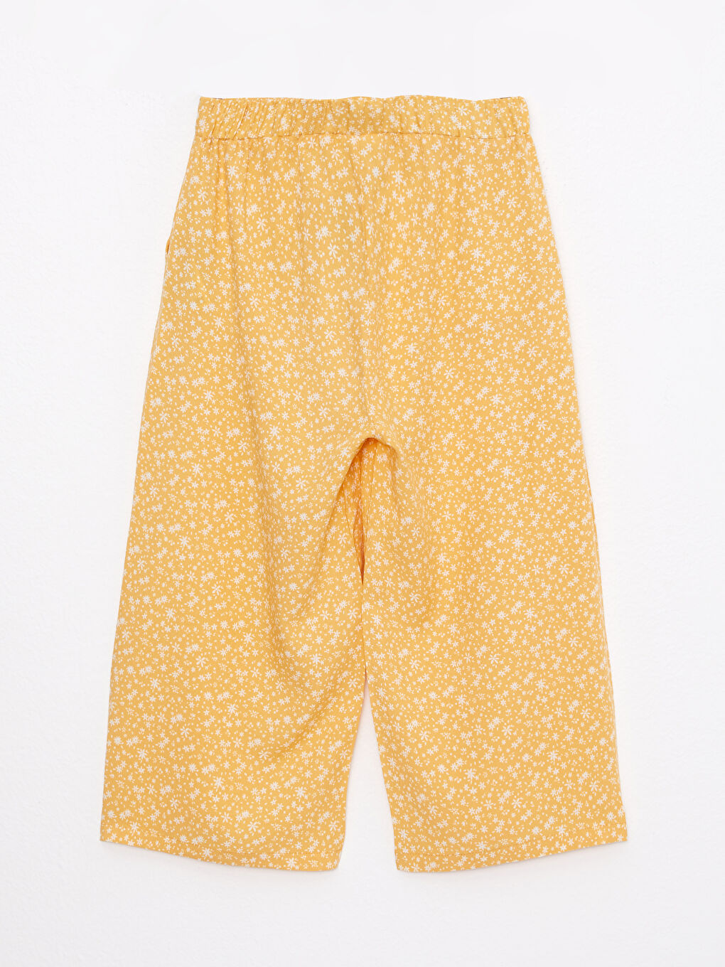 Elastic Waist Pattern Wide Leg Viscose Girl Capri-1