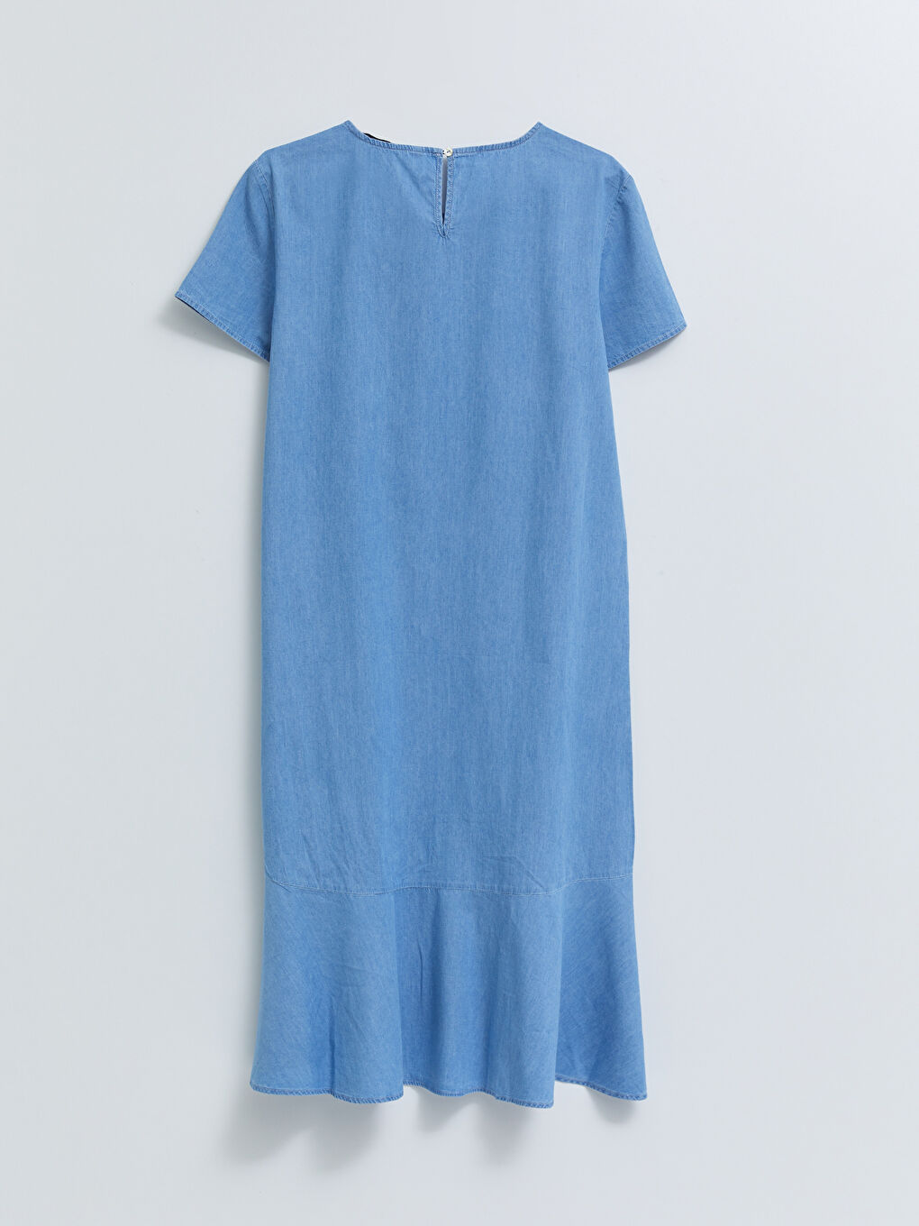 Crew Neck Plain Short Sleeve Women's Denim Dress -S2HG28Z8-315