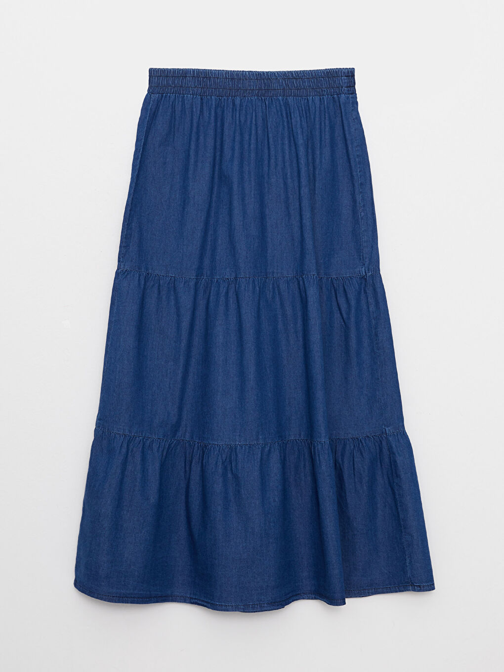 جيبة دينيم سادة بخصر مرن للسيدات-5