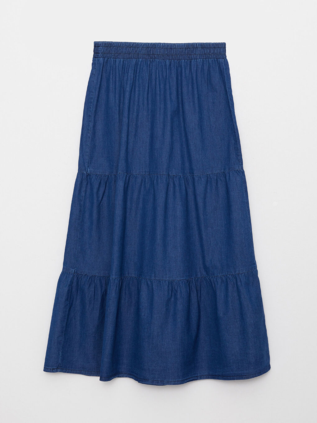 جيبة دينيم سادة بخصر مرن للسيدات-6