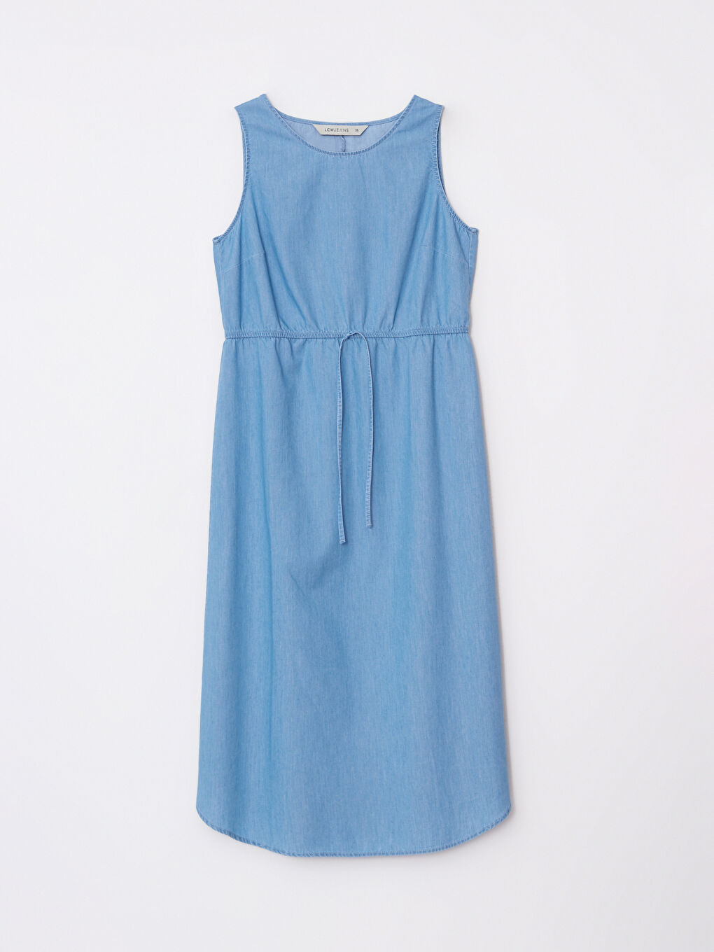 LCWAIKIKI Classic Women's Crew Neck Straight Sleeveless Jean Dress -S2HG36Z8-315
