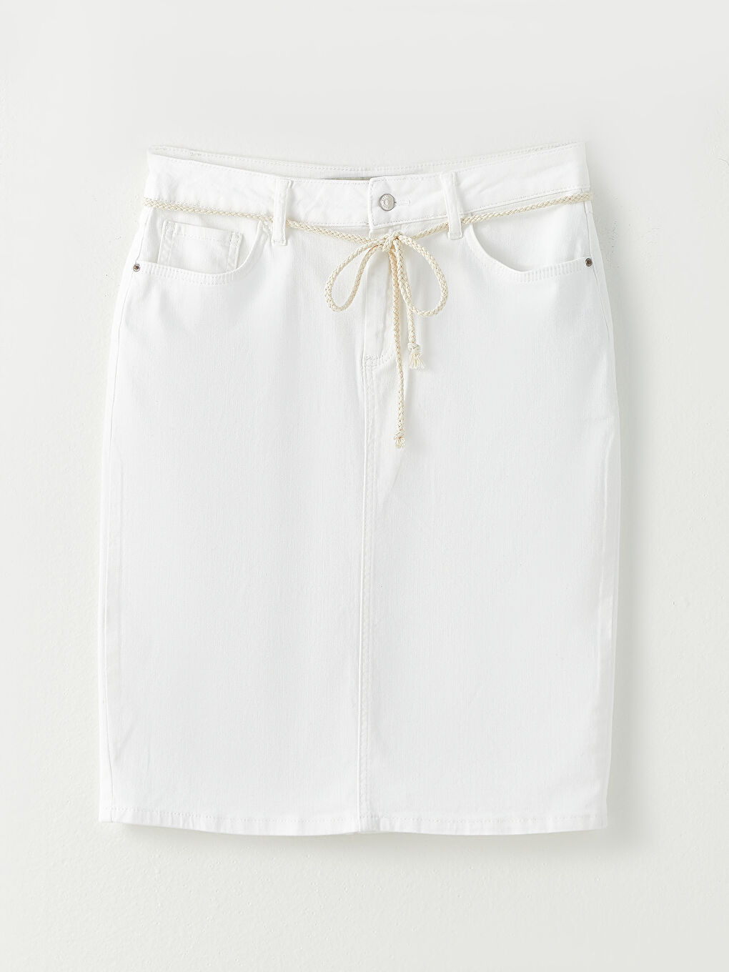 Women's Slim Fit Straight Pocket Detailed Rodeo Jean Skirt-6