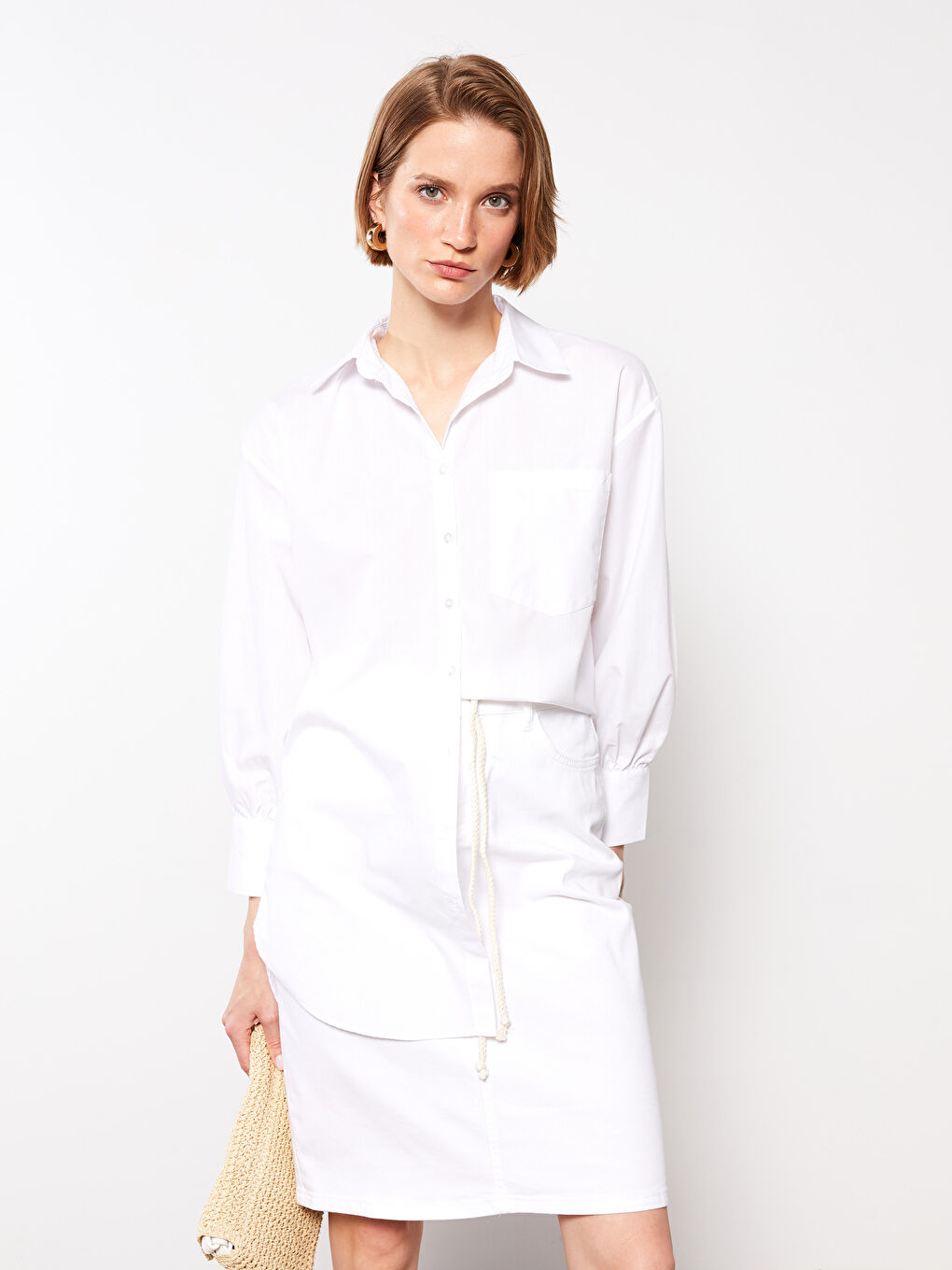 Women's Slim Fit Straight Pocket Detailed Rodeo Jean Skirt-2