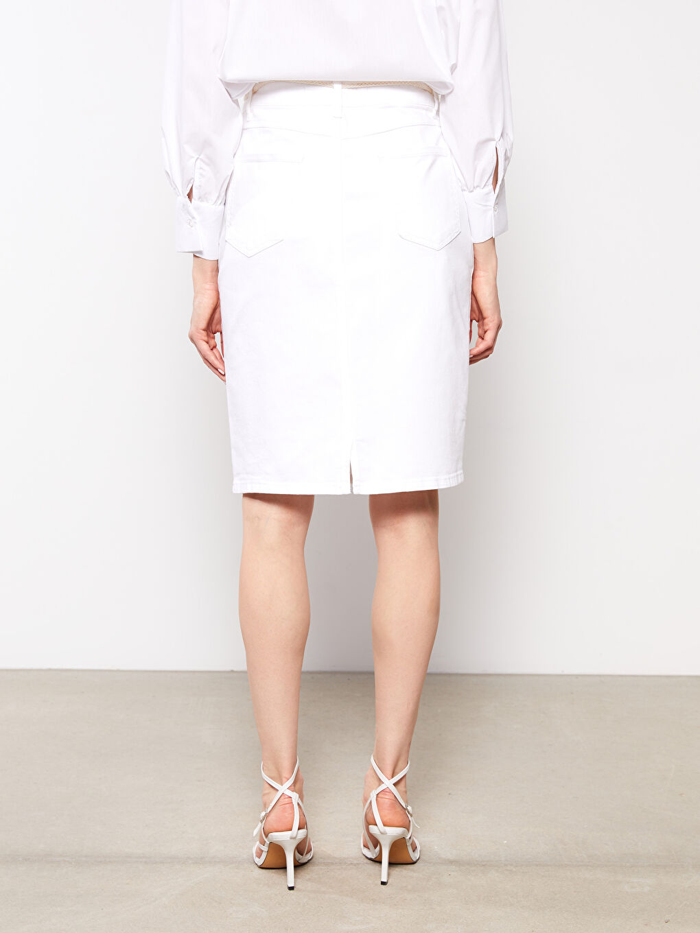 Women's Slim Fit Straight Pocket Detailed Rodeo Jean Skirt-4