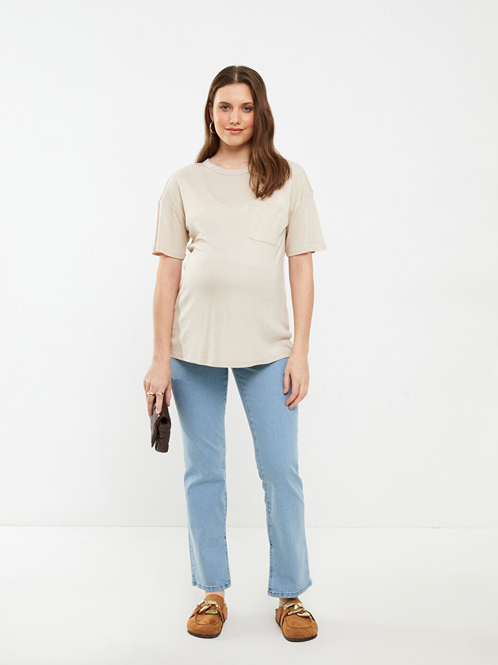 Crew Neck Regular Short Sleeve Maternity T-shirt -S2HG57Z8-G8H