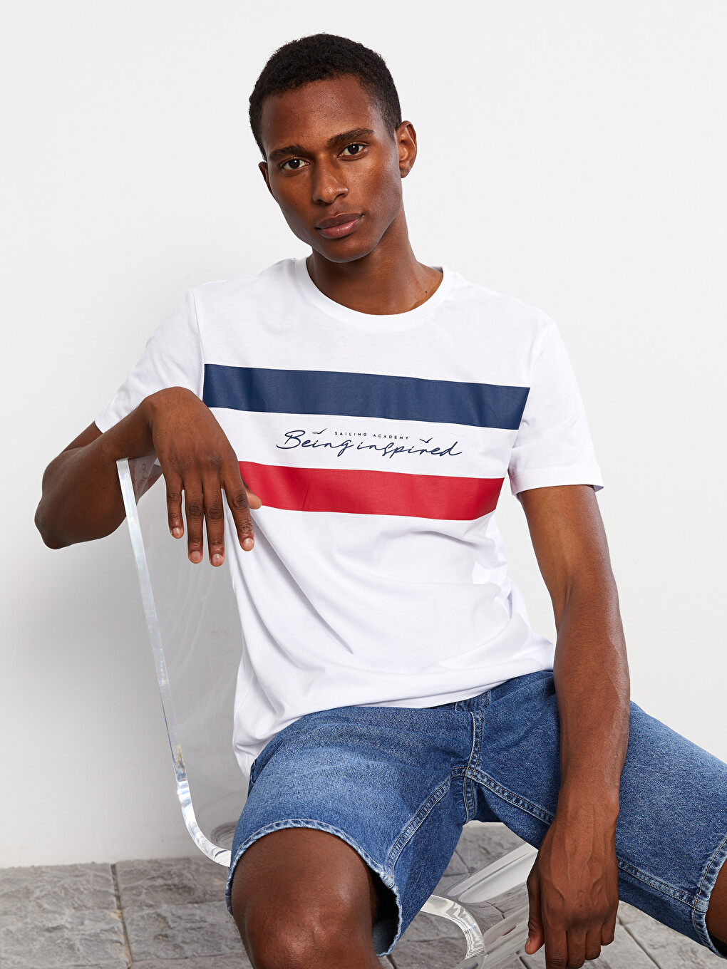 XSIDE Crew Neck Short Sleeve Printed Combed Cotton Men's T-shirt