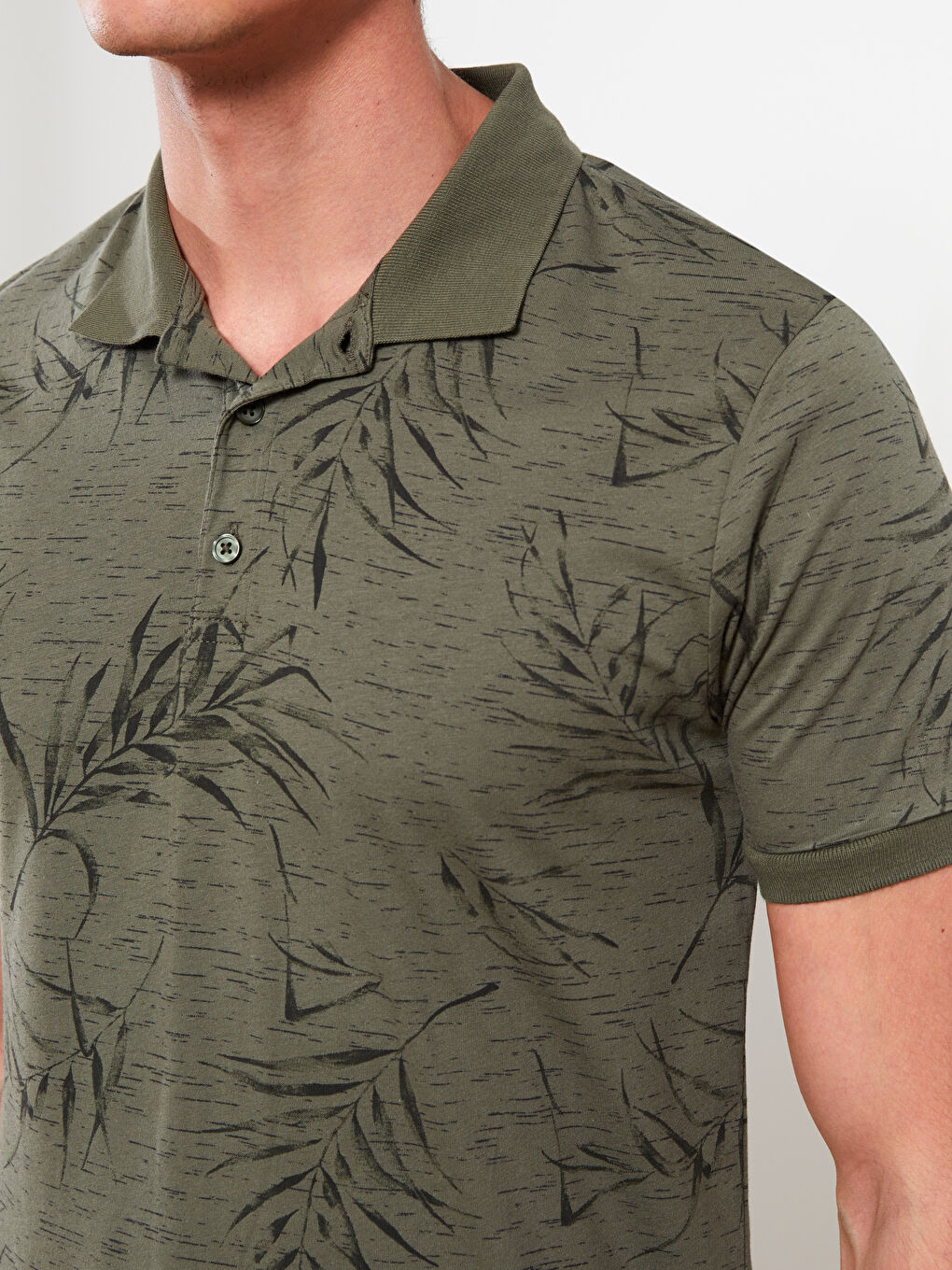 XSIDE Polo Neck Short Sleeve Patterned Jersey Men's T-Shirt -S2HG63Z8-Q1B