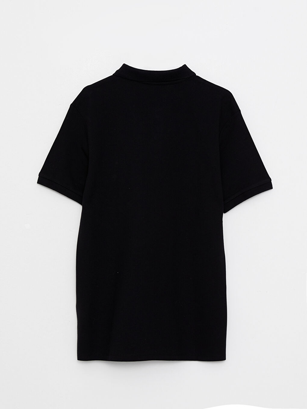 Siyah Polo Yaka Kısa Kollu Renk Bloklu Erkek Tişört-6