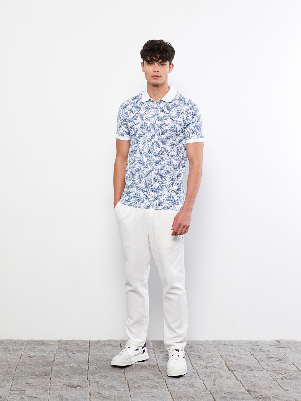 XSIDE Polo Neck Short Sleeve Patterned Pique Men's T-Shirt -S2HG68Z8-Q6K