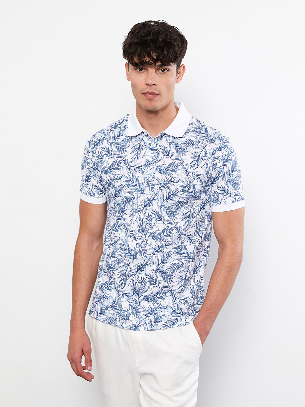 XSIDE Polo Neck Short Sleeve Patterned Pique Men's T-Shirt -S2HG68Z8-Q6K