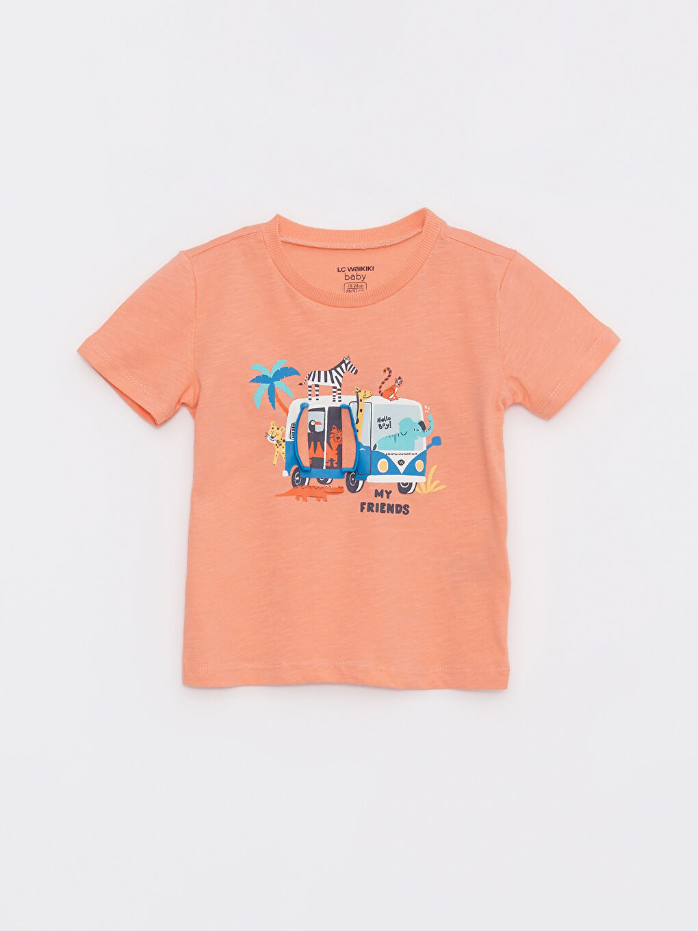 T-shirt Bébé Garçon en Coton Imprimé à Manches Courtes et Col Rond.-1