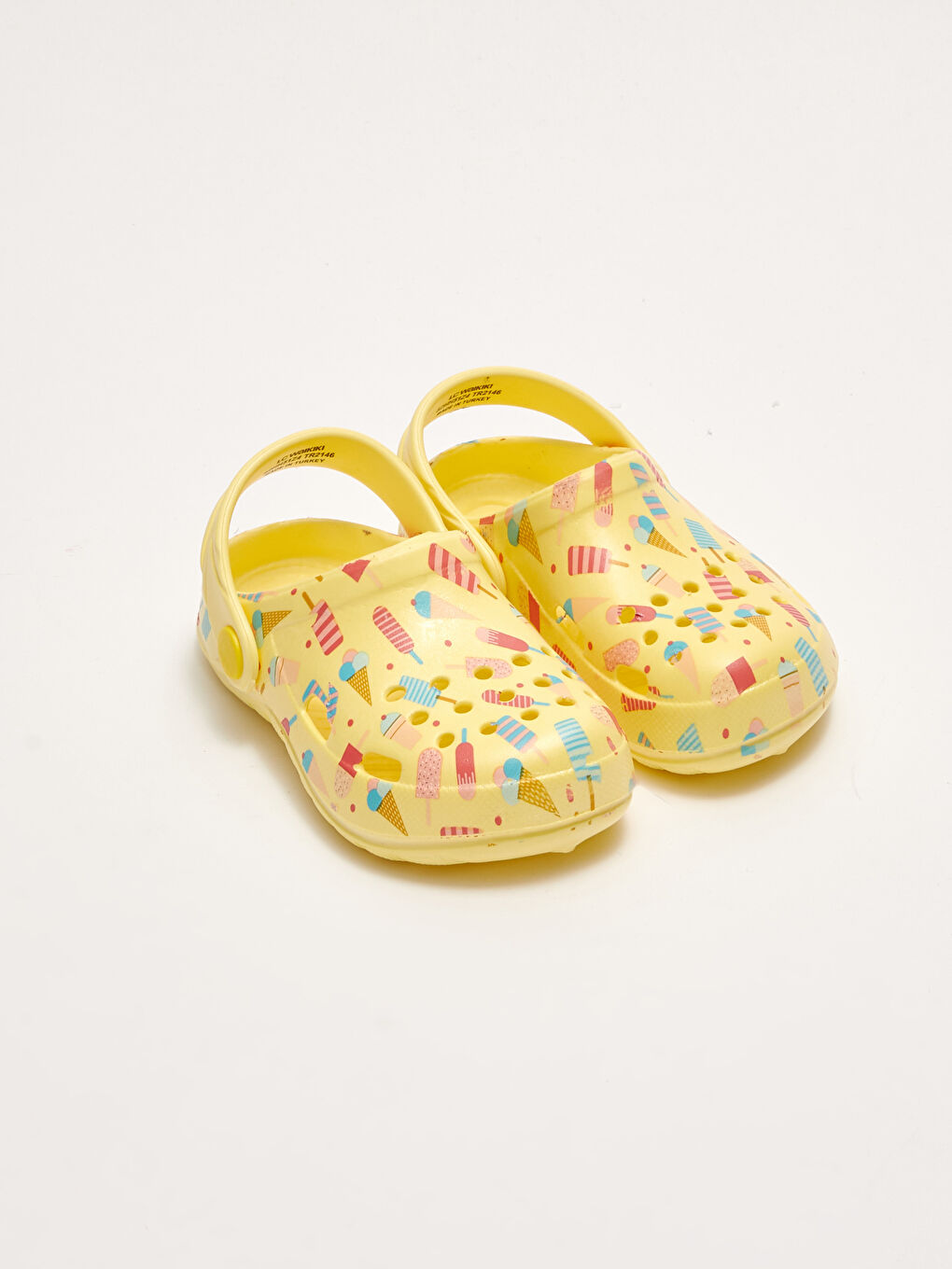 Sarı Baskılı Kız Çocuk Sandalet