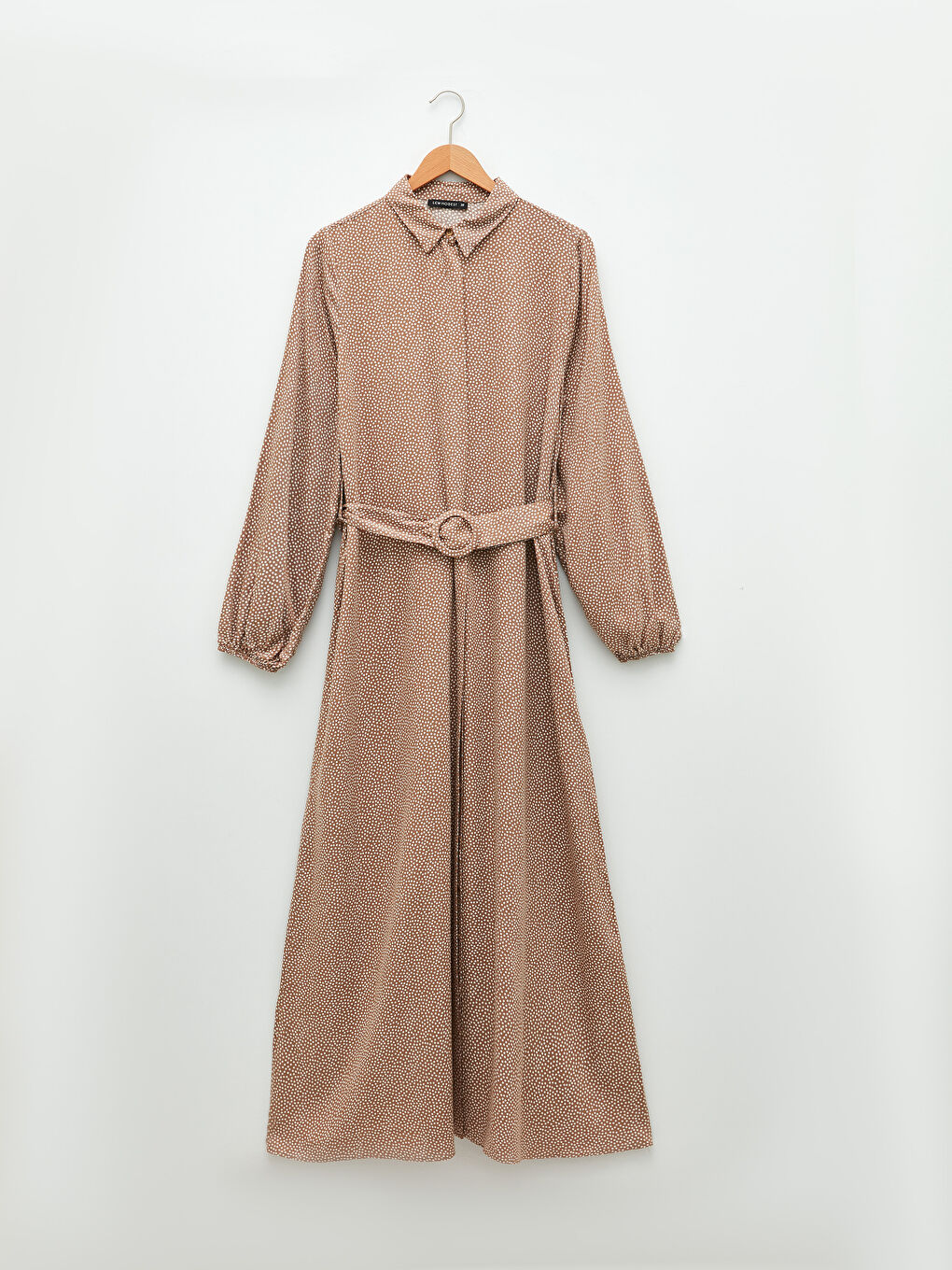 Košulja haljina sa tufnicama, dugim rukavima, od viskoze za žene-4