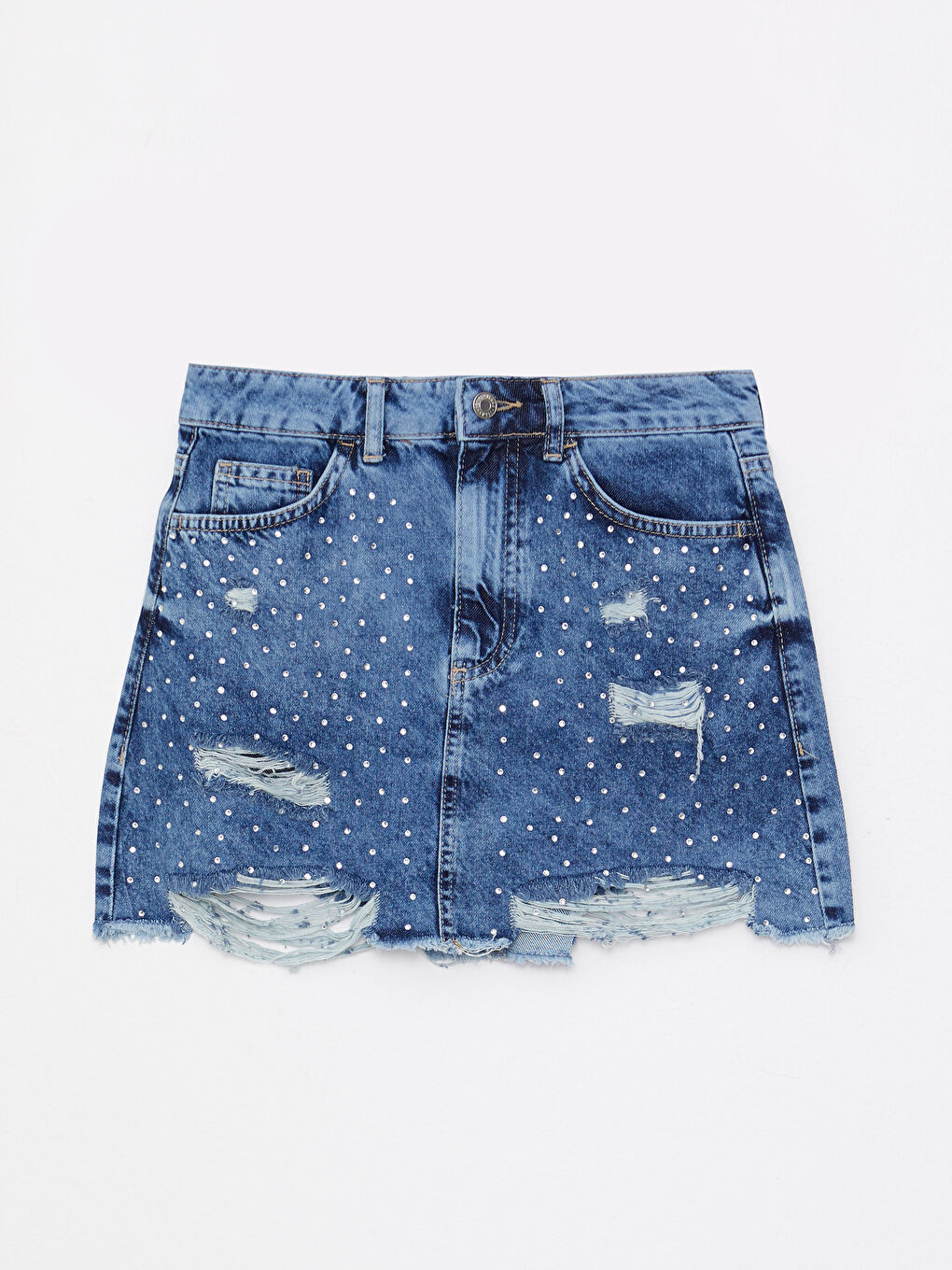 Standard Fit Plain Pocket Detailed Women's Jean Skirt -S2HH63Z8-311