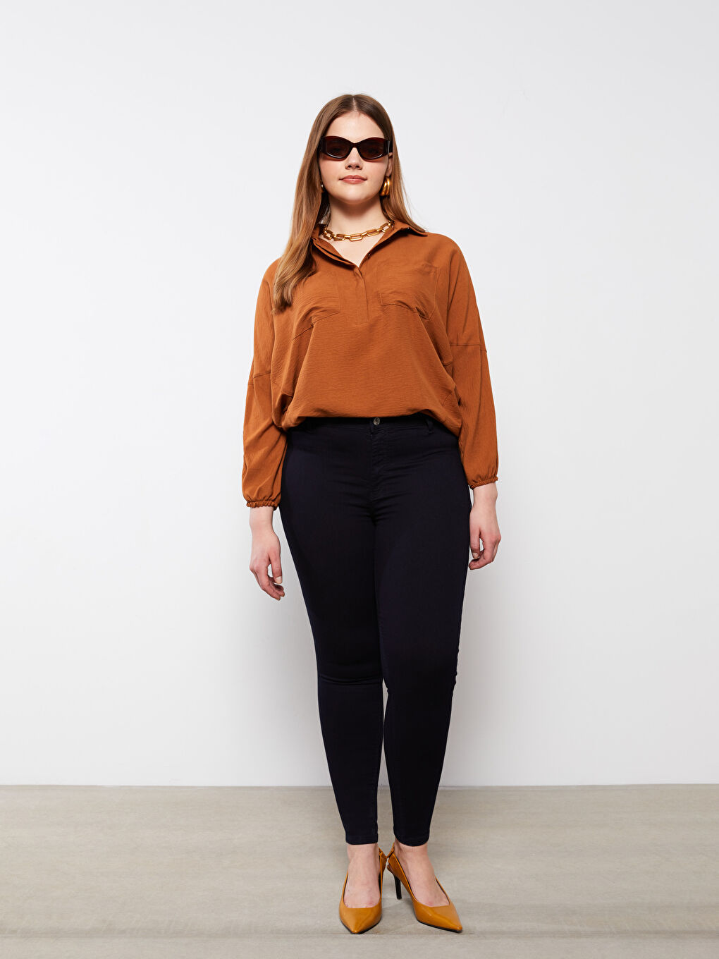 İndigo Büyük Beden Mercury Skinny Fit Cep Detaylı Kadın Rodeo Jean Pantolon