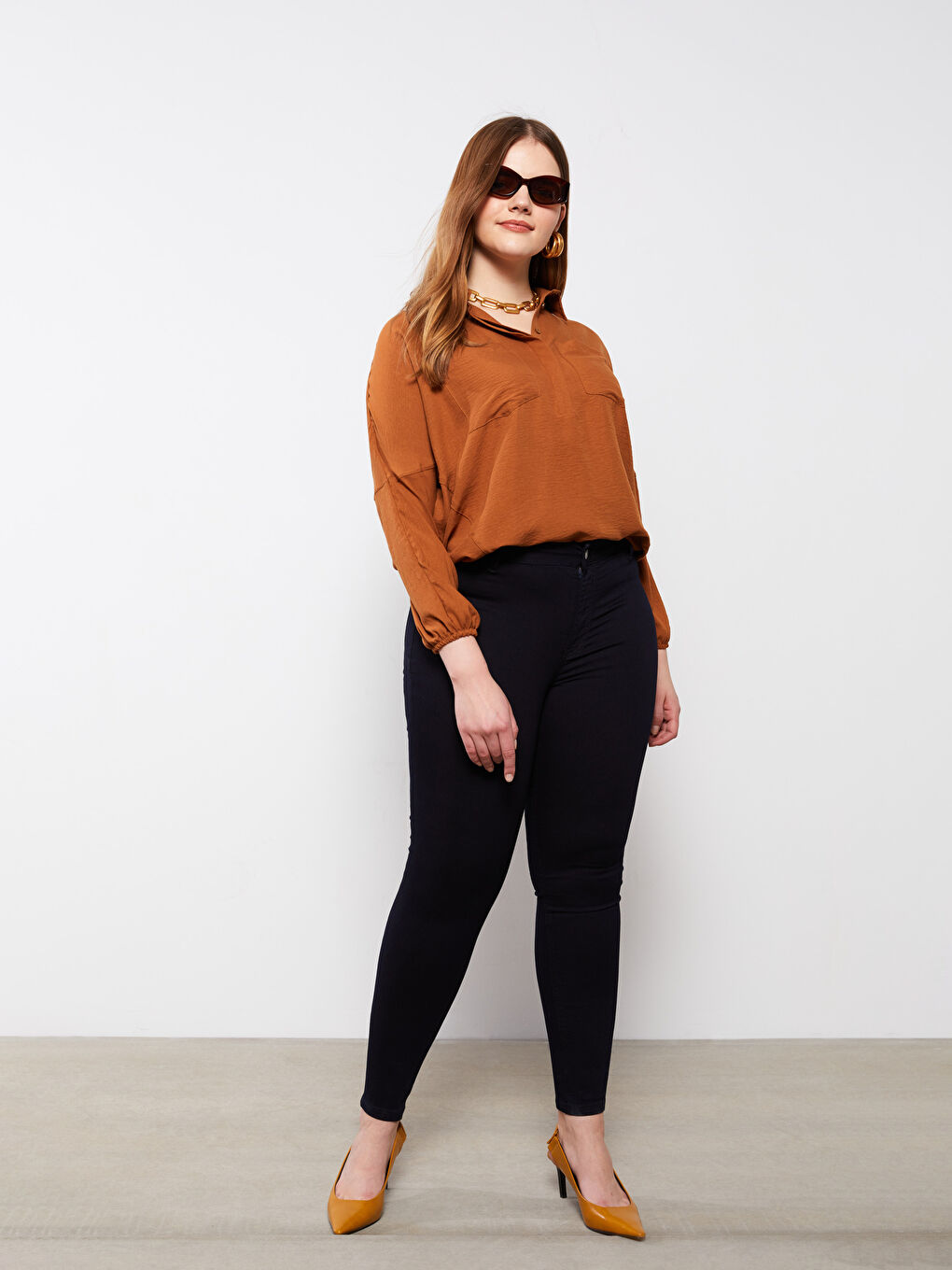 İndigo Büyük Beden Mercury Skinny Fit Cep Detaylı Kadın Rodeo Jean Pantolon-1