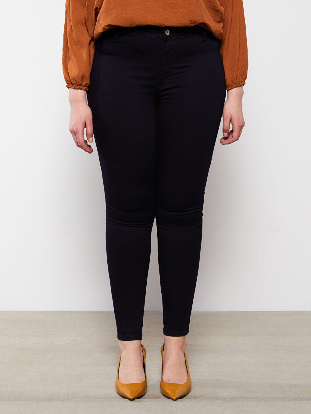 İndigo Büyük Beden Mercury Skinny Fit Cep Detaylı Kadın Rodeo Jean Pantolon-3