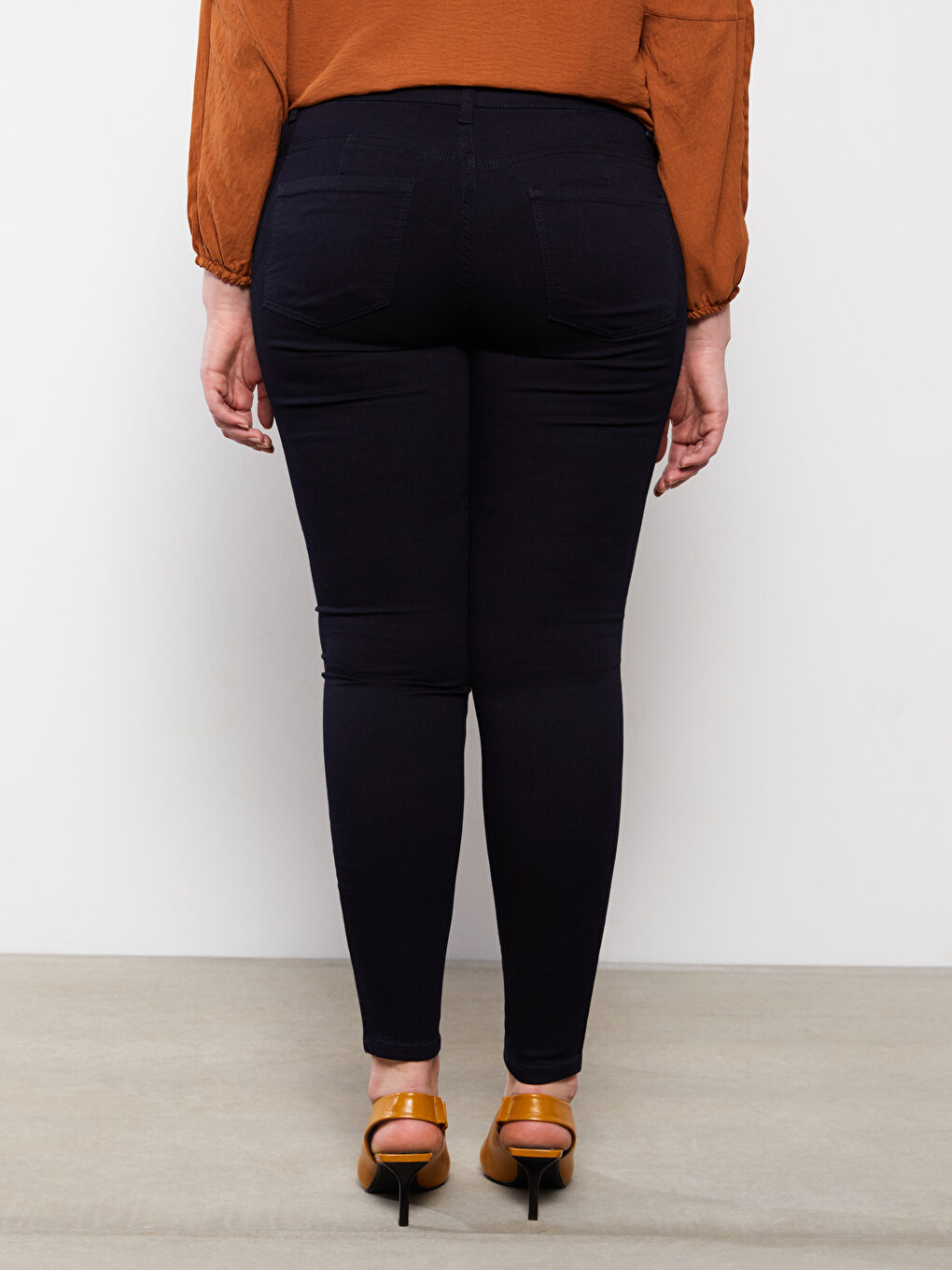 İndigo Büyük Beden Mercury Skinny Fit Cep Detaylı Kadın Rodeo Jean Pantolon-4