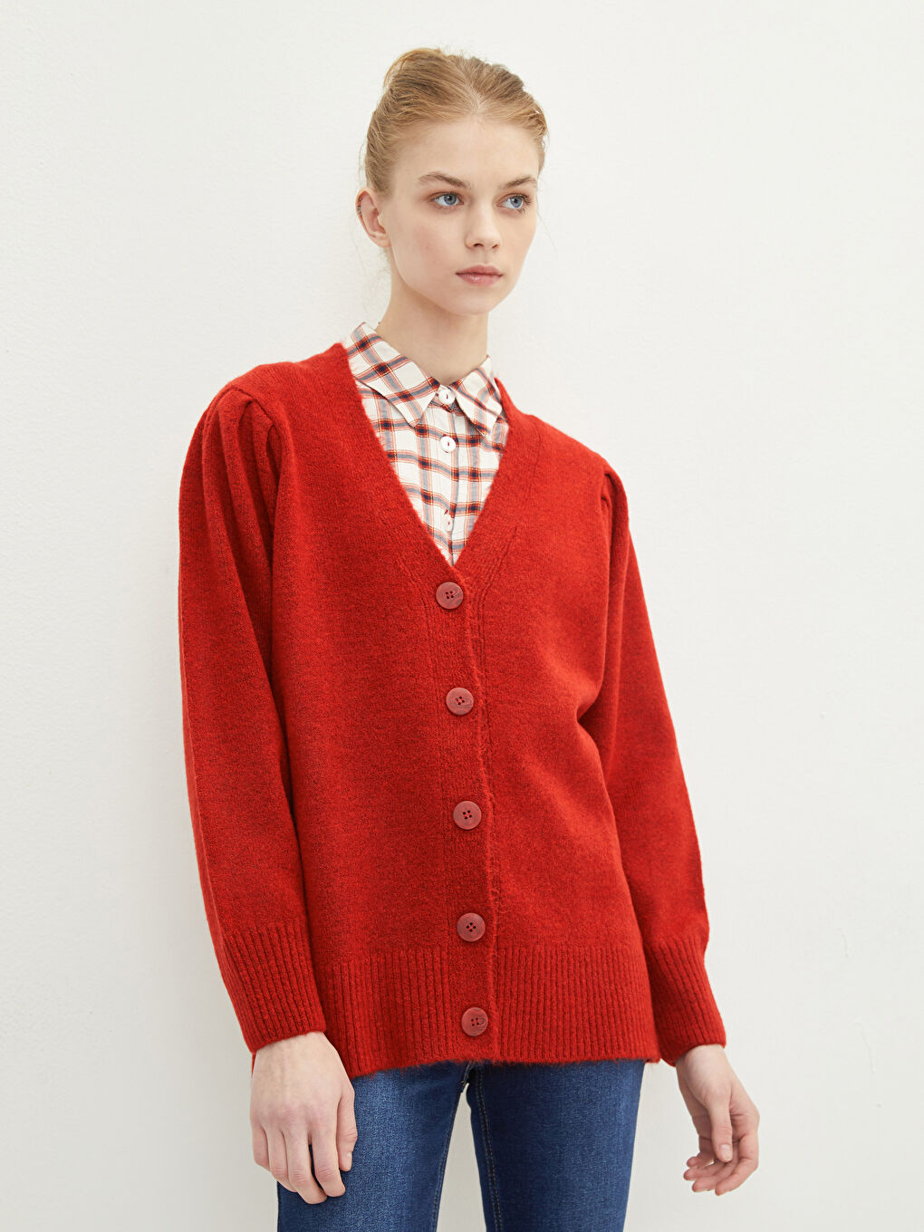 V Neck Women's Knitwear Cardigan-1