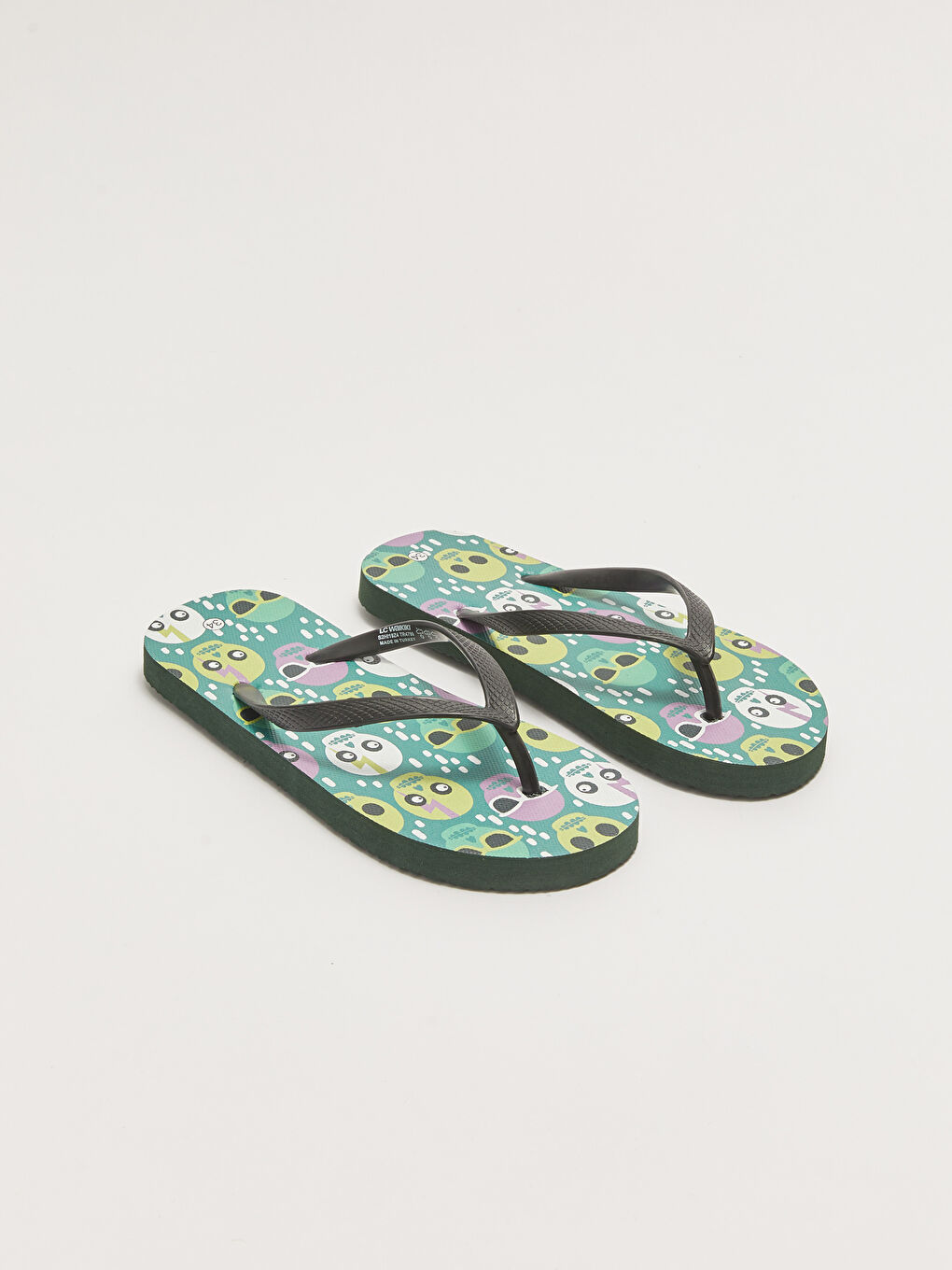 Yeşil Baskılı Parmak Arası Erkek Çocuk Plaj Terliği
