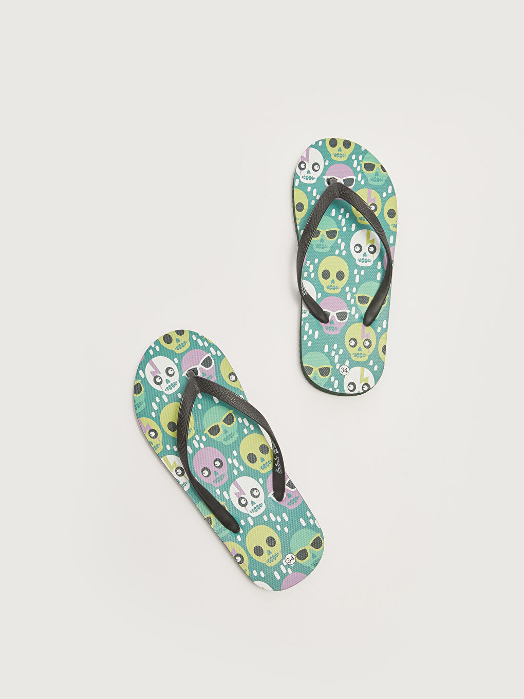 Yeşil Baskılı Parmak Arası Erkek Çocuk Plaj Terliği-2