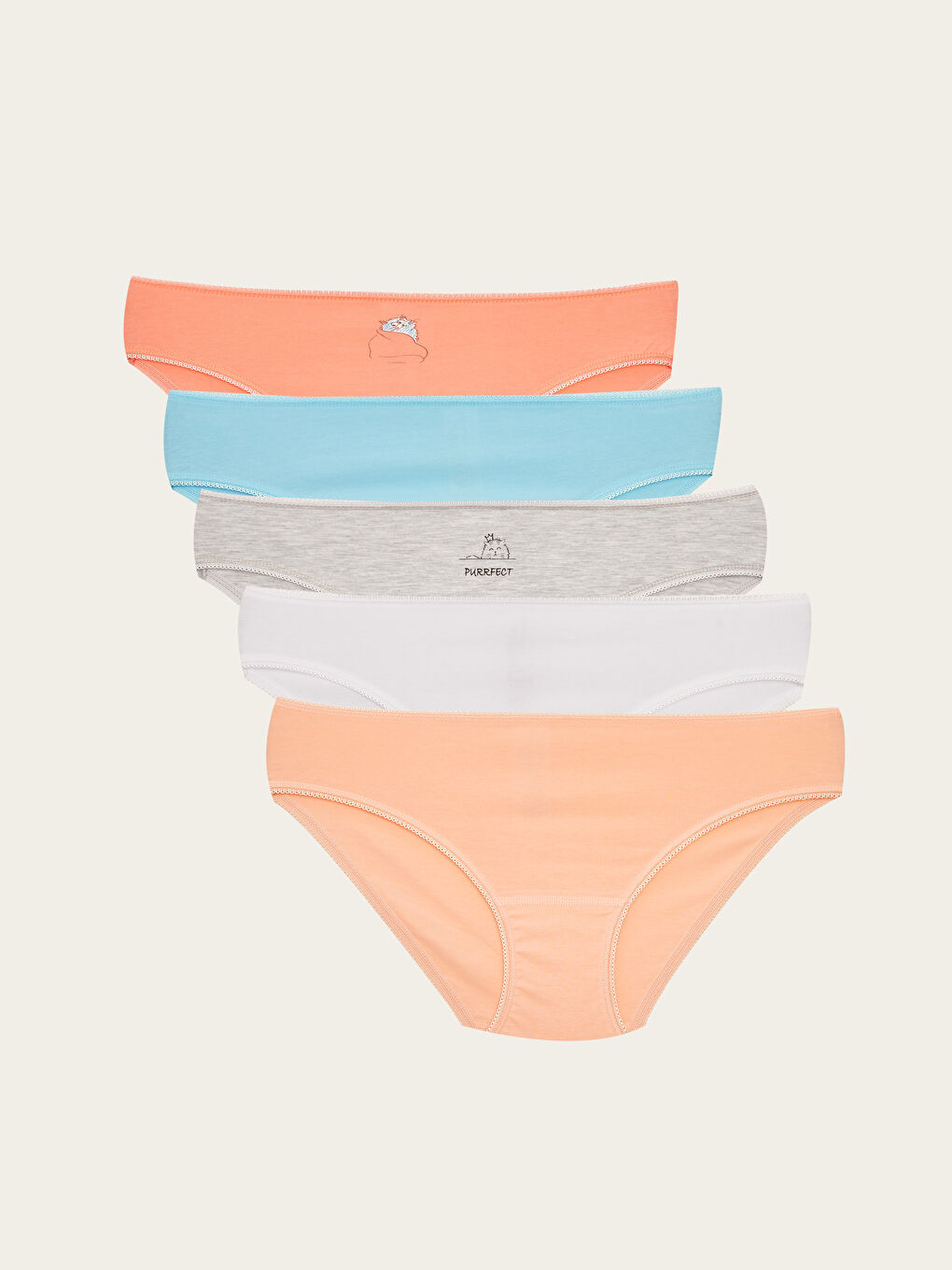 Mercan Baskılı Bikini Külot 5'li