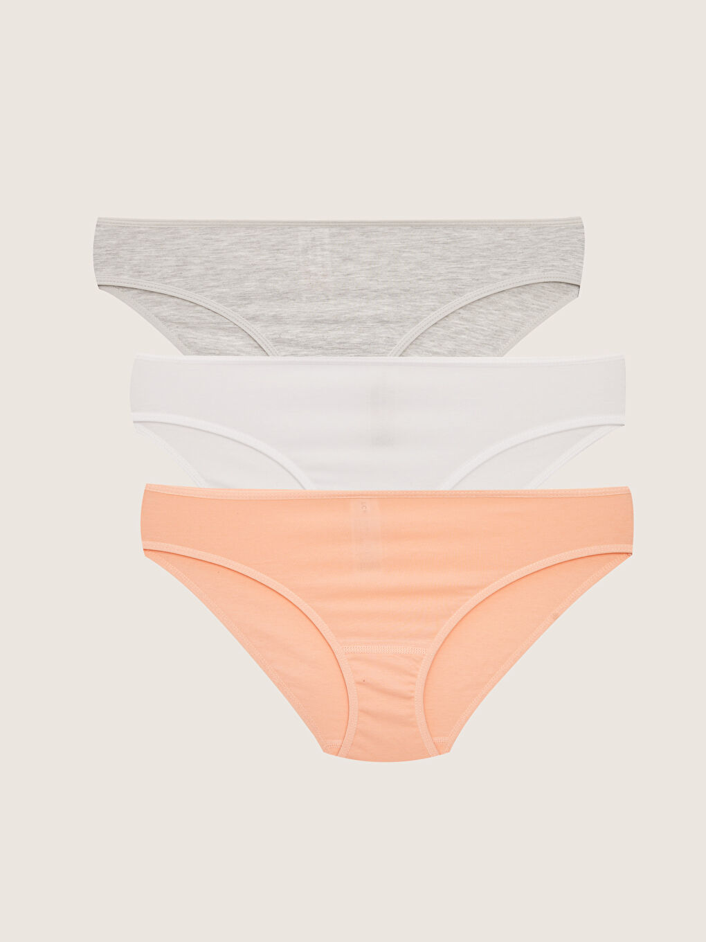 Pembe Düz Bikini Külot 3'lü