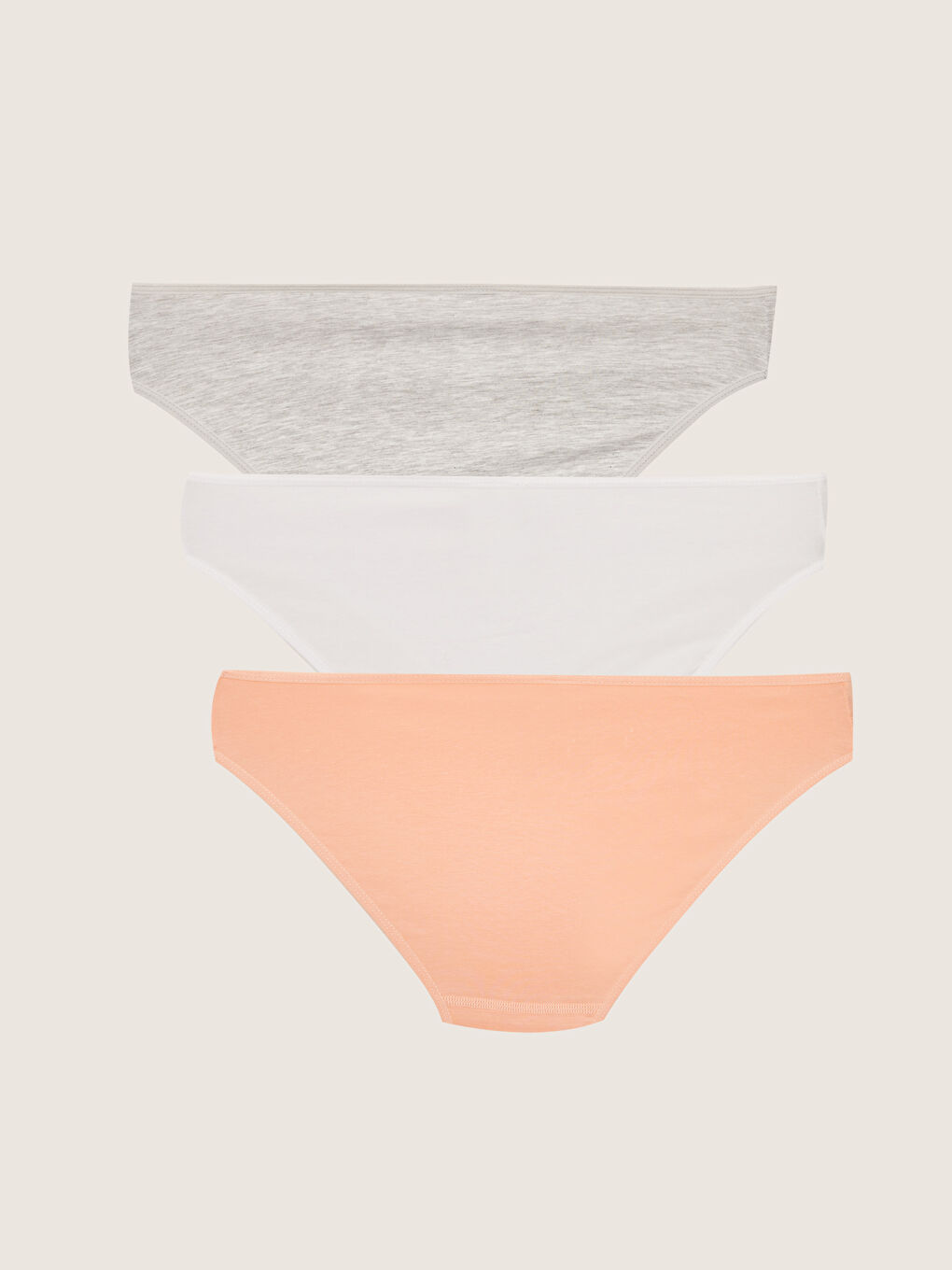Pembe Düz Bikini Külot 3'lü-1