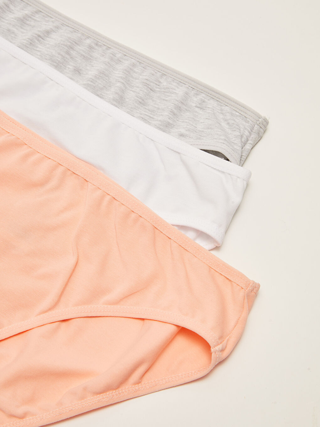 Pembe Düz Bikini Külot 3'lü-2