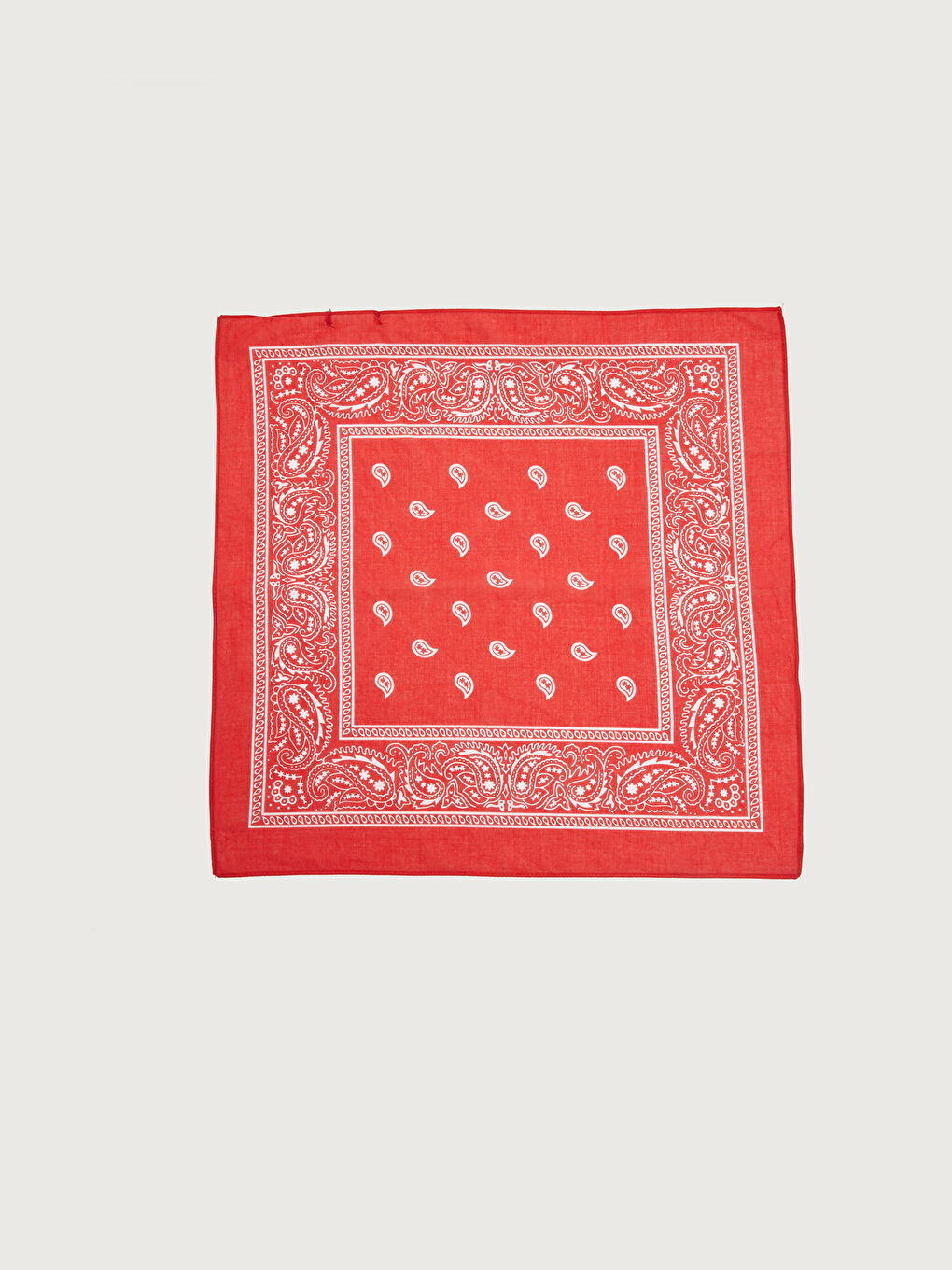 Kırmızı Pamuklu Desenli Erkek Fular-4