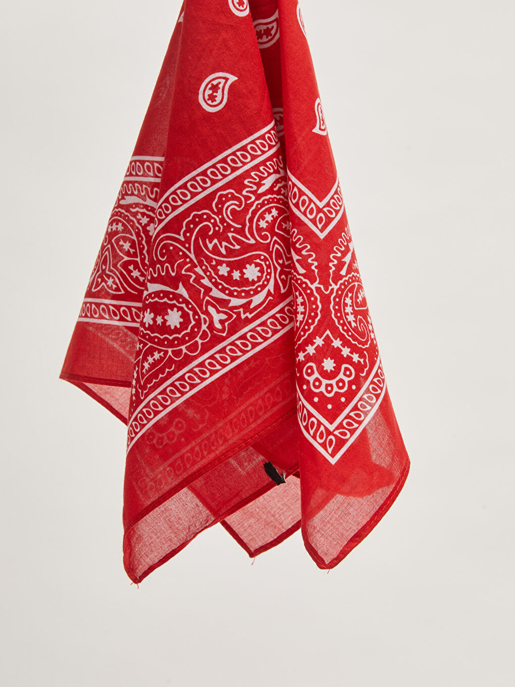 Kırmızı Pamuklu Desenli Erkek Fular-5