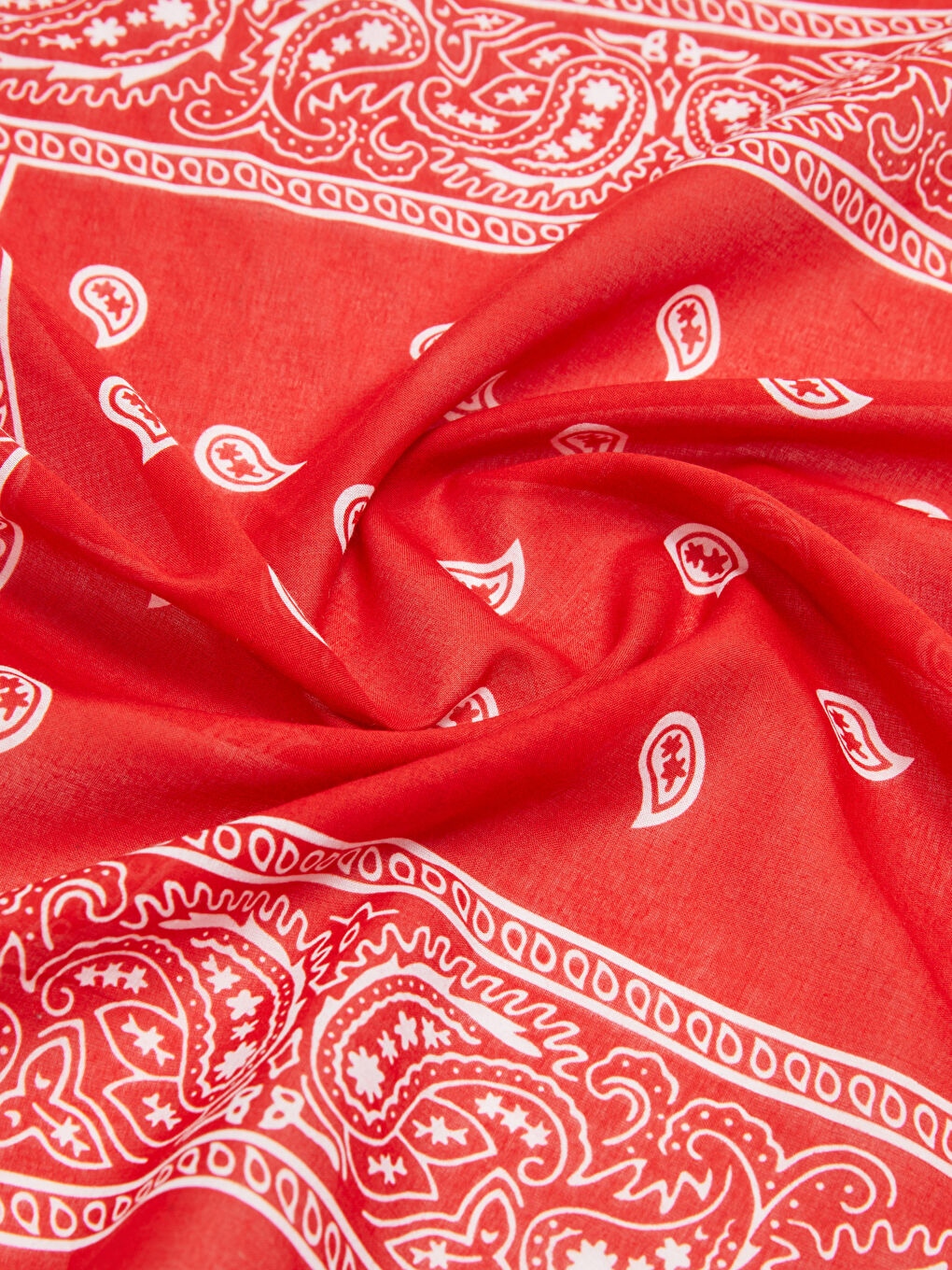 Kırmızı Pamuklu Desenli Erkek Fular-6