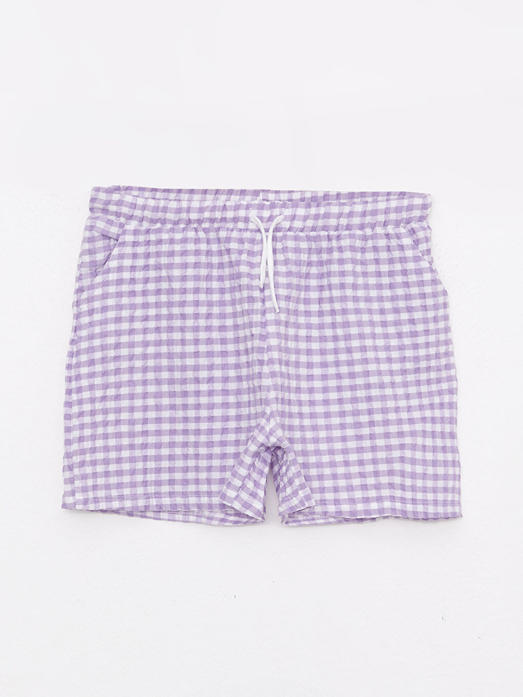 T-shirt et Short Fille à Manches Courtes Écossais Col Rond-2