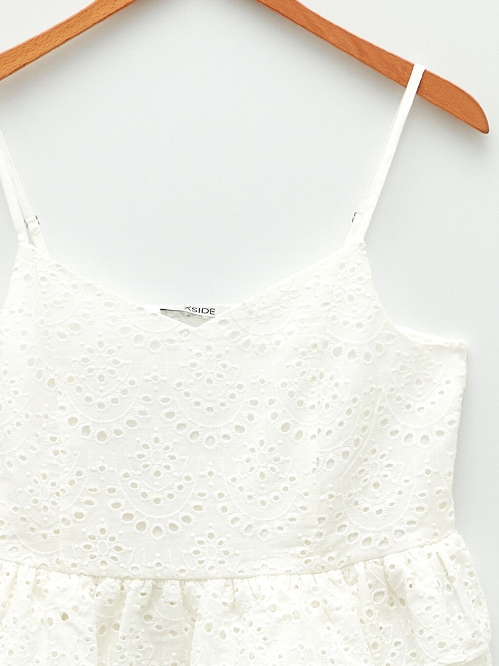 V-Neck Self Patterned Halter Crop Women's Cotton Blouse-8