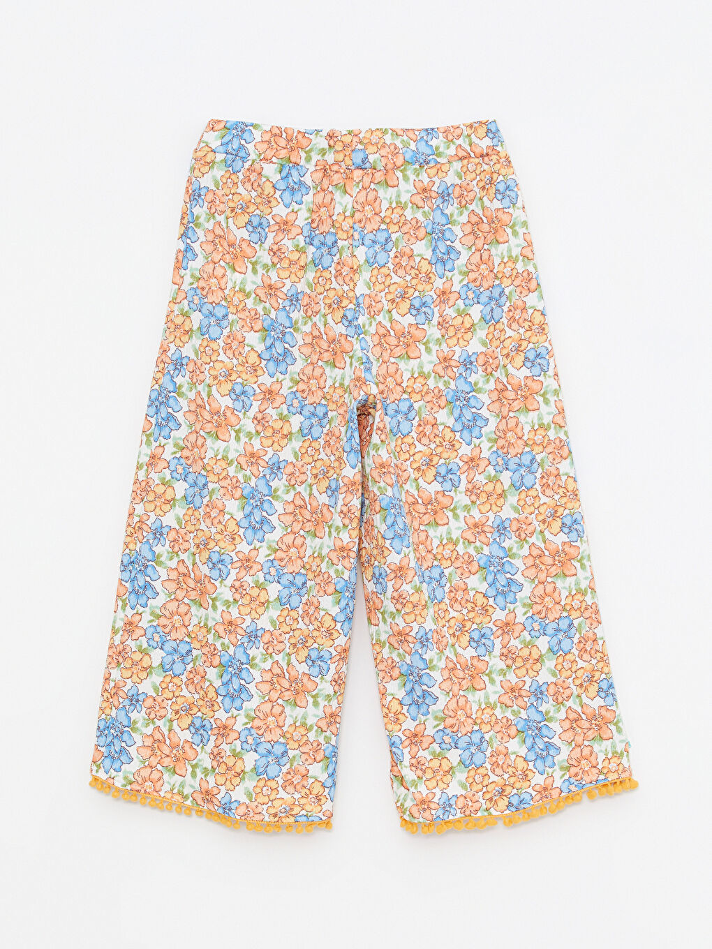 Karışık Beli Lastikli Desenli Kız Çocuk Kapri-1