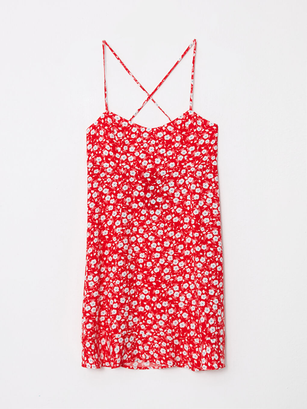 Heart Collar Floral Strap Viscose Women's Dress -S2HJ23Z8-SCV