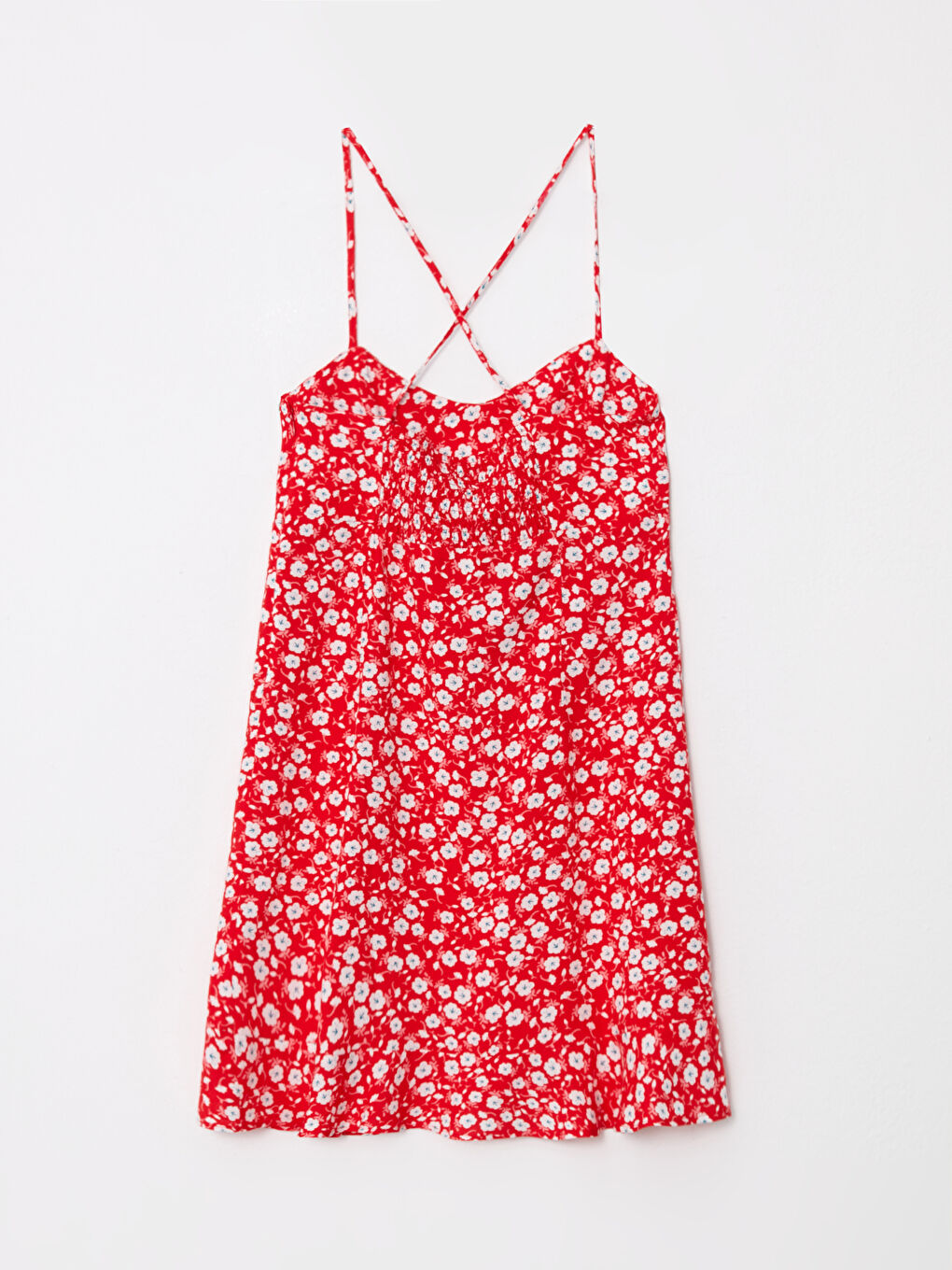 Heart Collar Floral Strap Viscose Women's Dress -S2HJ23Z8-SCV