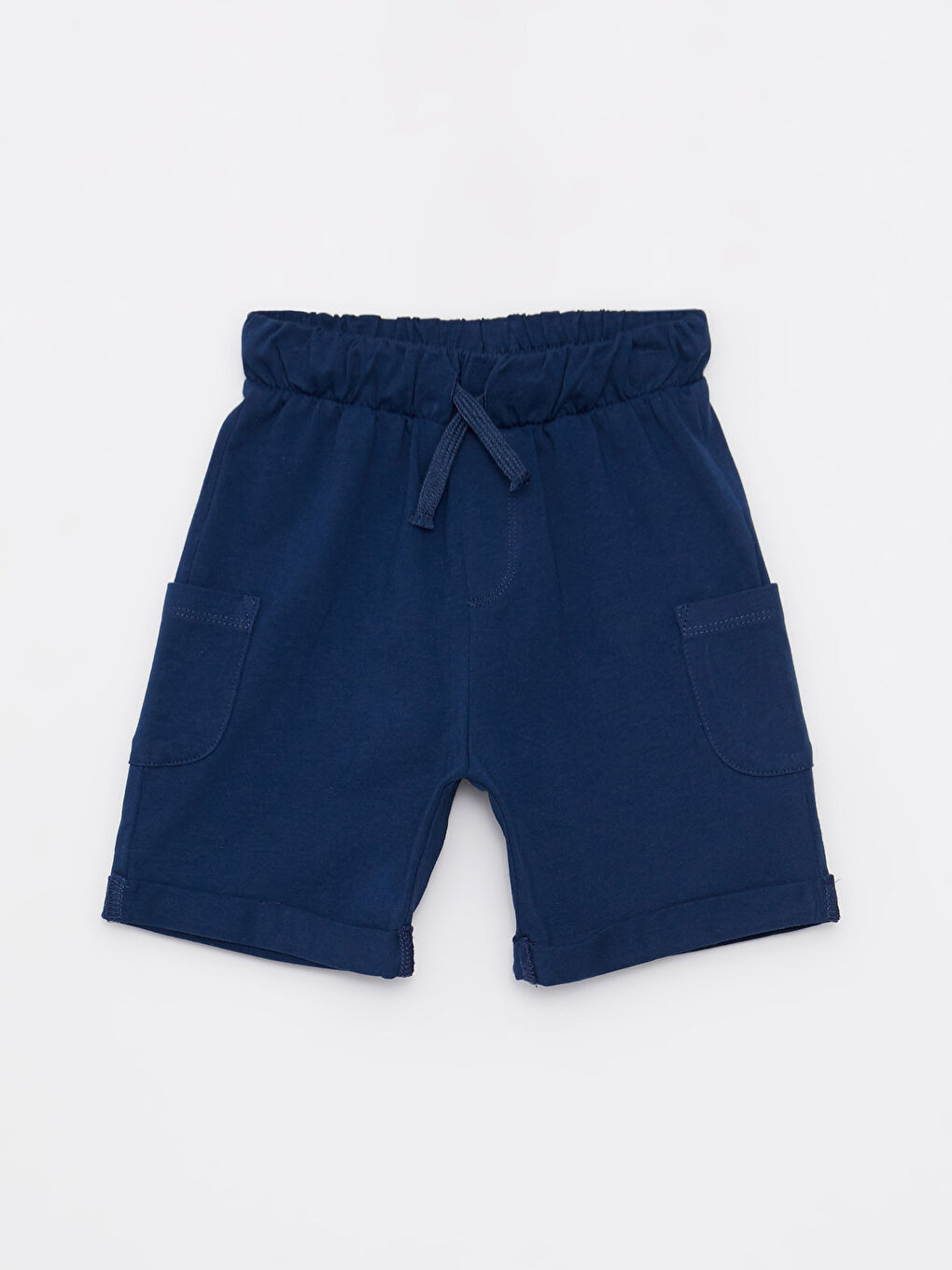 İndigo Beli Lastikli Basic Pamuklu Erkek Bebek Şort
