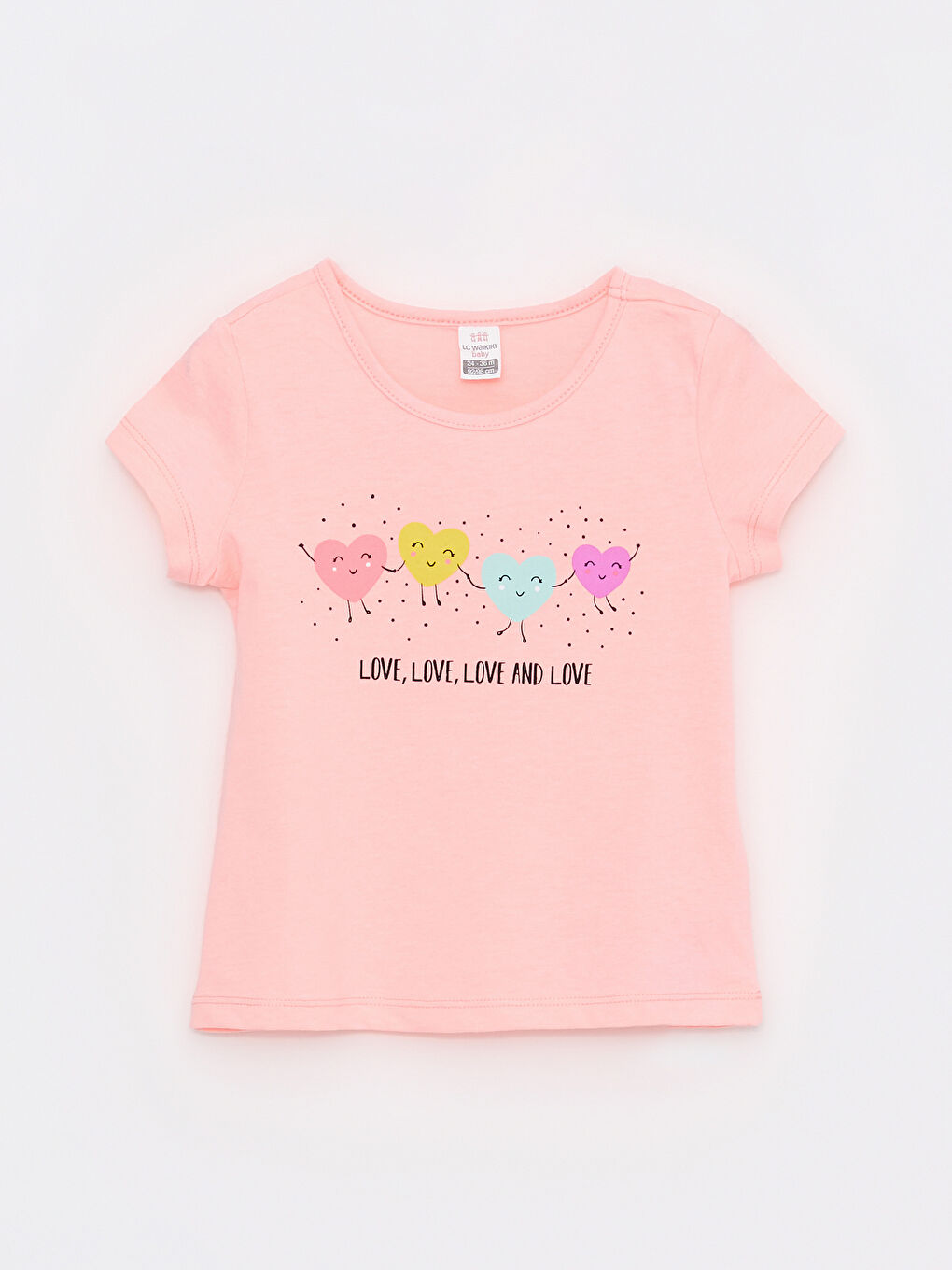 Crew Neck Short Sleeve Printed Baby Girl T-Shirt 2 Pieces-1