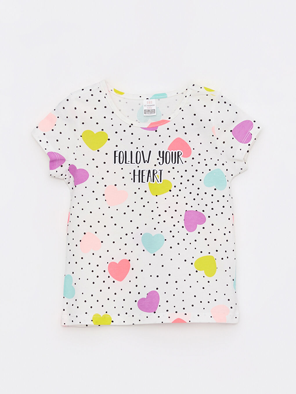 Crew Neck Short Sleeve Printed Baby Girl T-Shirt 2 Pieces-3