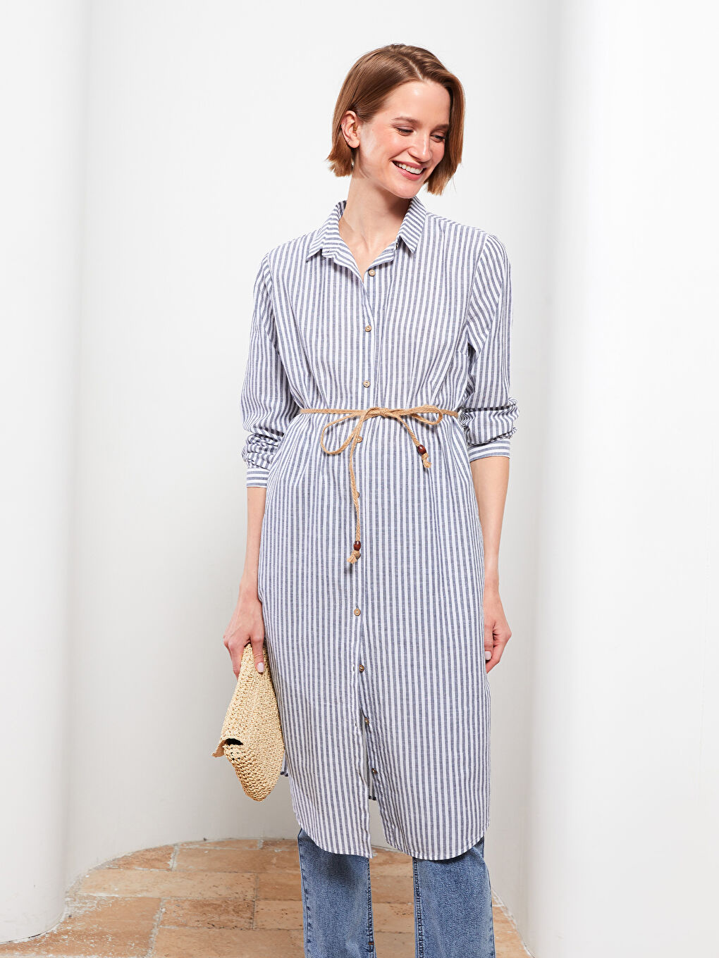 LC Waikiki Striped Women's Shirt Tunic -S2HK09Z8-LGS