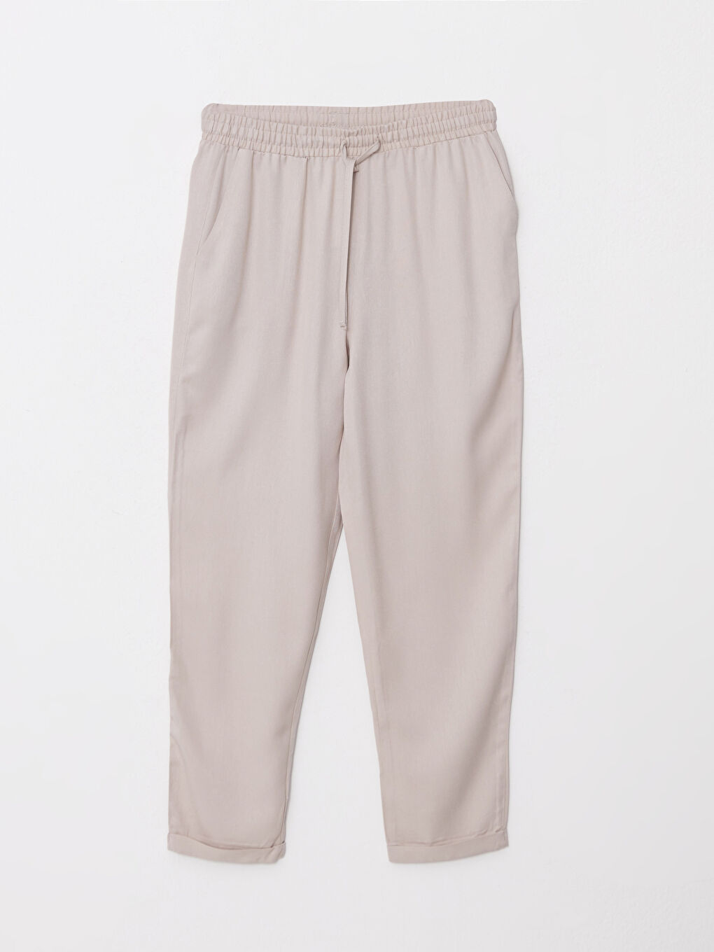 LCW Vision Elastic Waist Comfortable Fit Straight Viscose Women's Trousers -S2HK20Z8-FJS